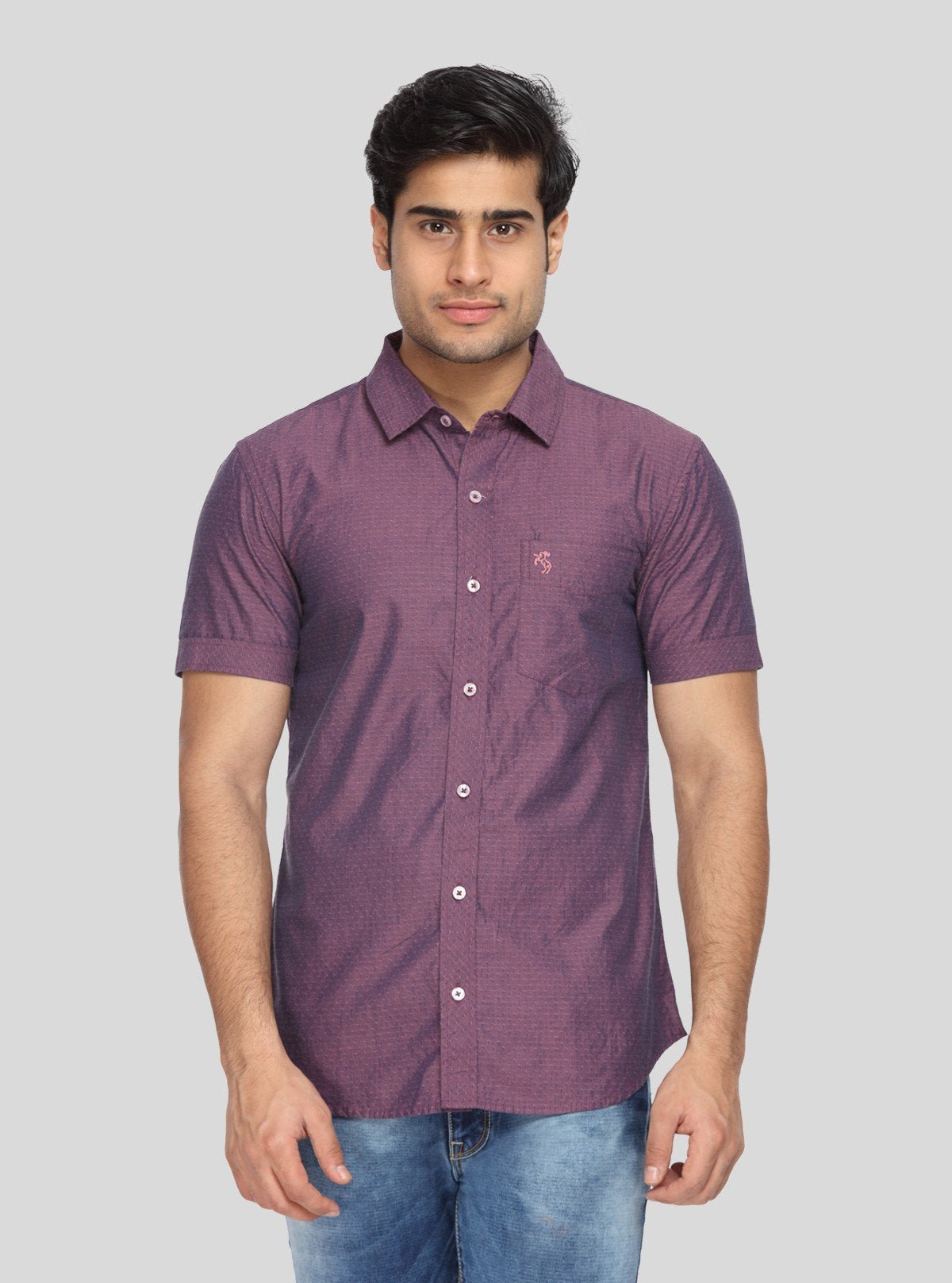Men's Classic Mulberry Half Sleeve Shirt – Refined Comfort for Everyday - Boer and Fitch