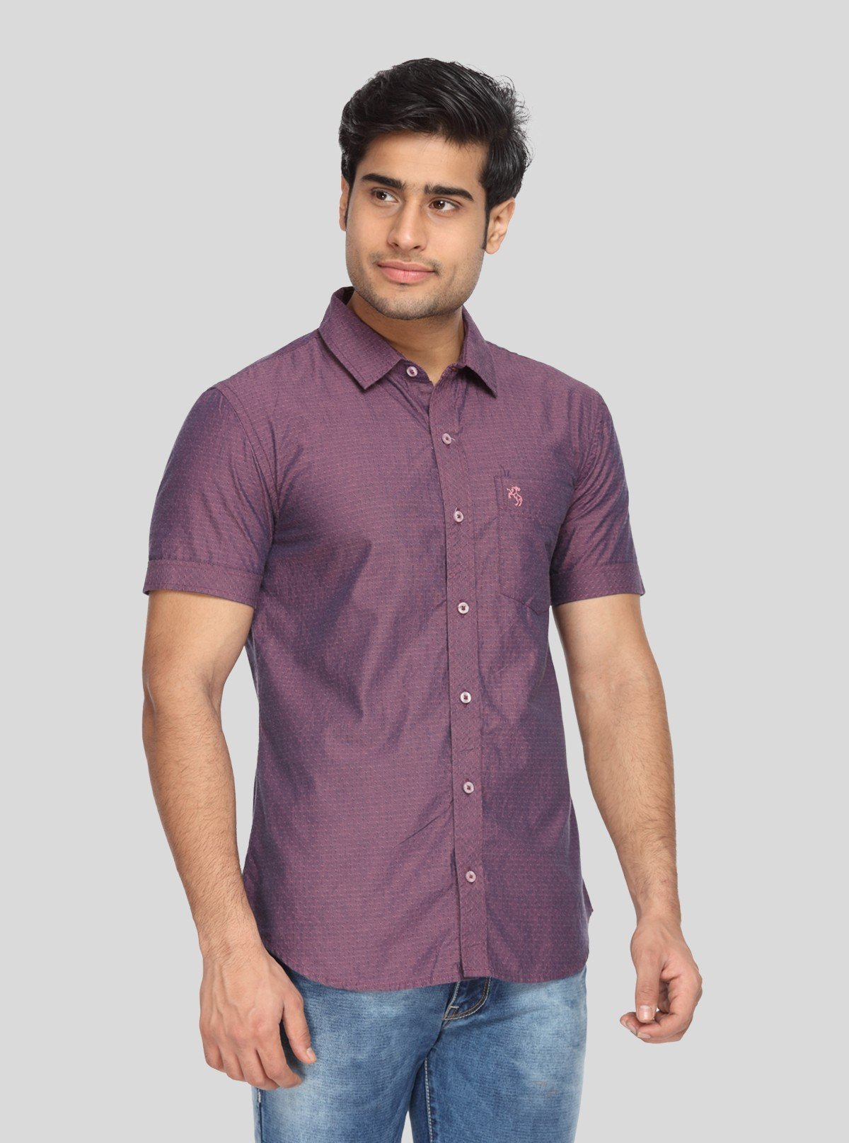 Men's Classic Mulberry Half Sleeve Shirt – Refined Comfort for Everyday - Boer and Fitch