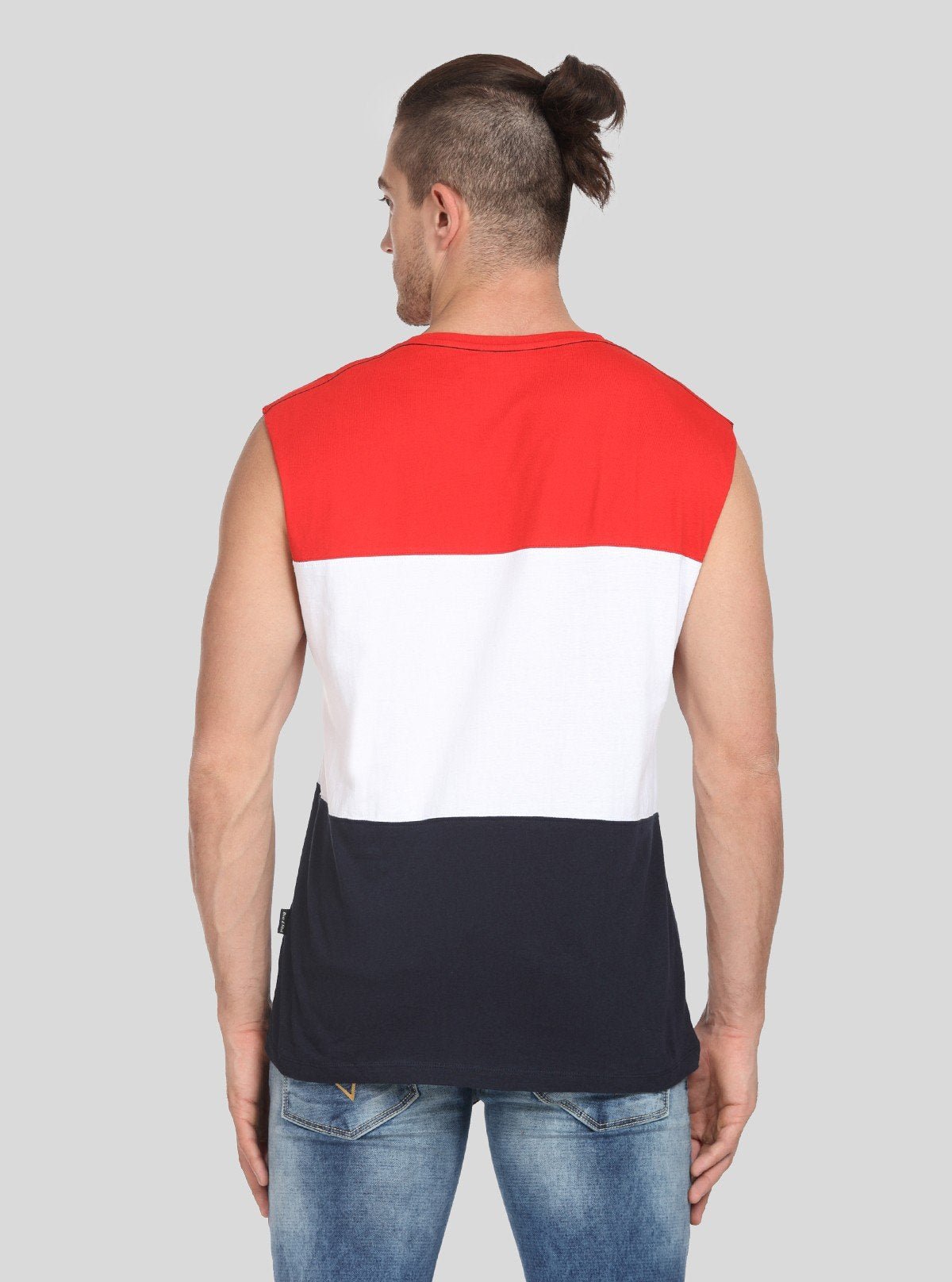 Men's Colourblock Round Neck Vest – Bold, Sporty & Breathable Activewear - Boer and Fitch