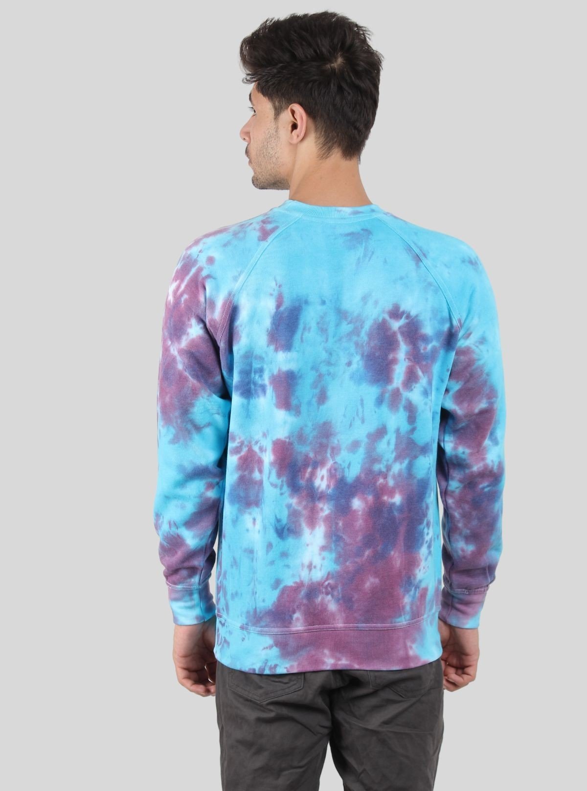 Men’s Cosmic Swirl Tie - Dye Sweatshirt – Bold Color & Stellar Comfort - Boer and Fitch