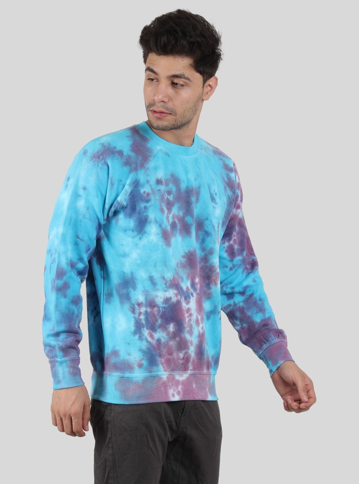 Men’s Cosmic Swirl Tie - Dye Sweatshirt – Bold Color & Stellar Comfort - Boer and Fitch