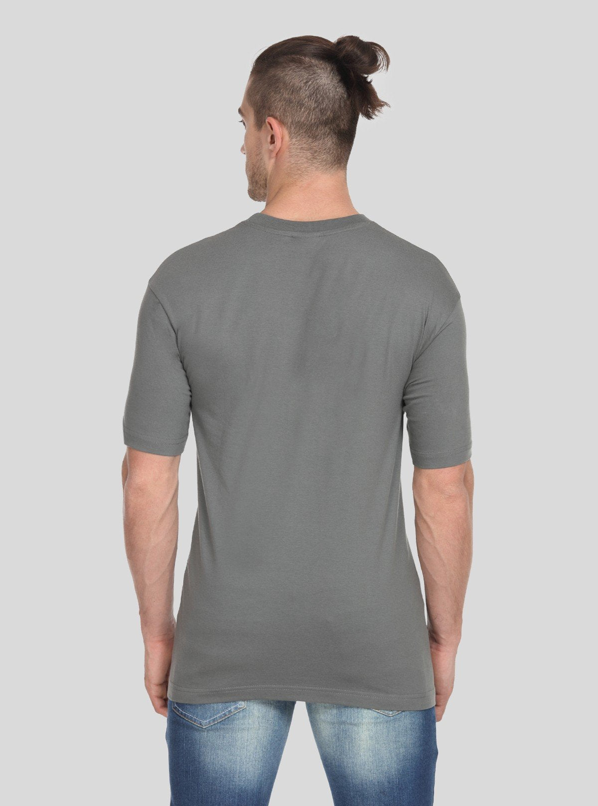 Men's Dark Grey Basic Crew Neck T-Shirt – Timeless Neutral, Everyday Fit - Boer and Fitch