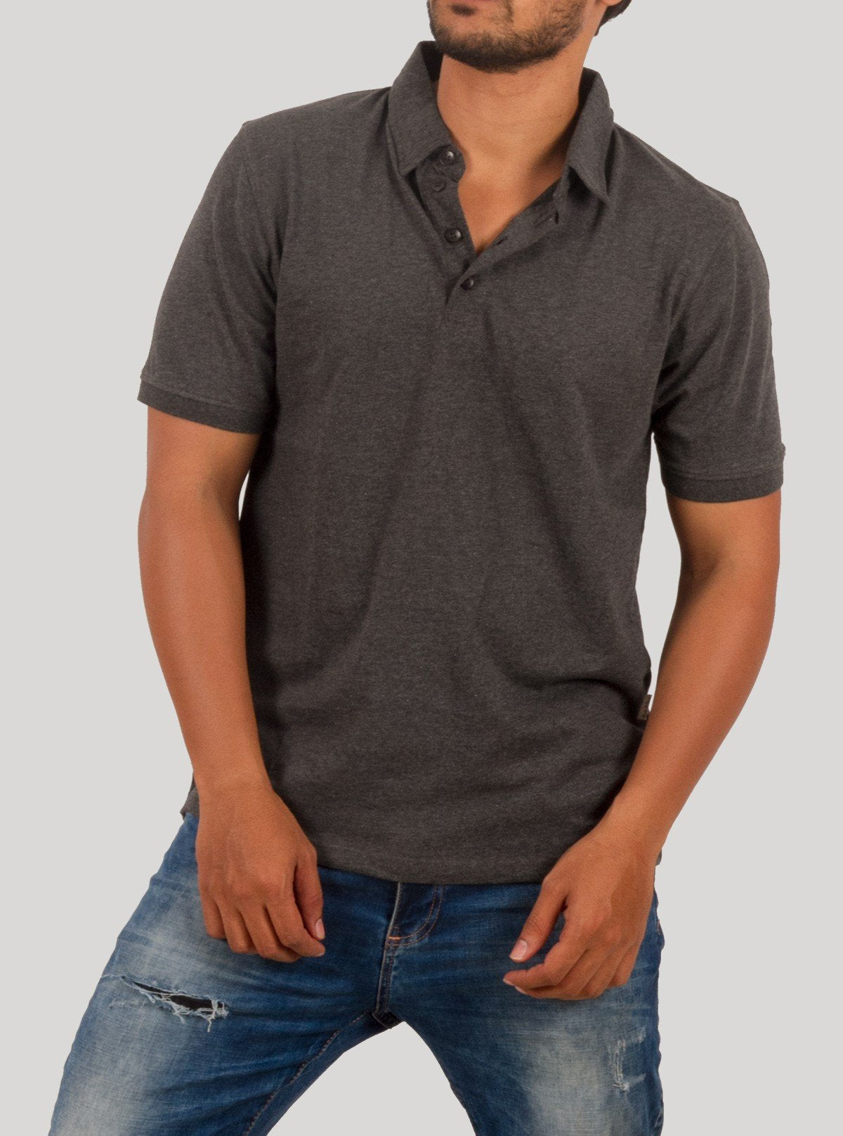 Men’s Dark Melange Polo T-Shirt – Stylish & Comfortable | Boer & Fitch - Boer and Fitch