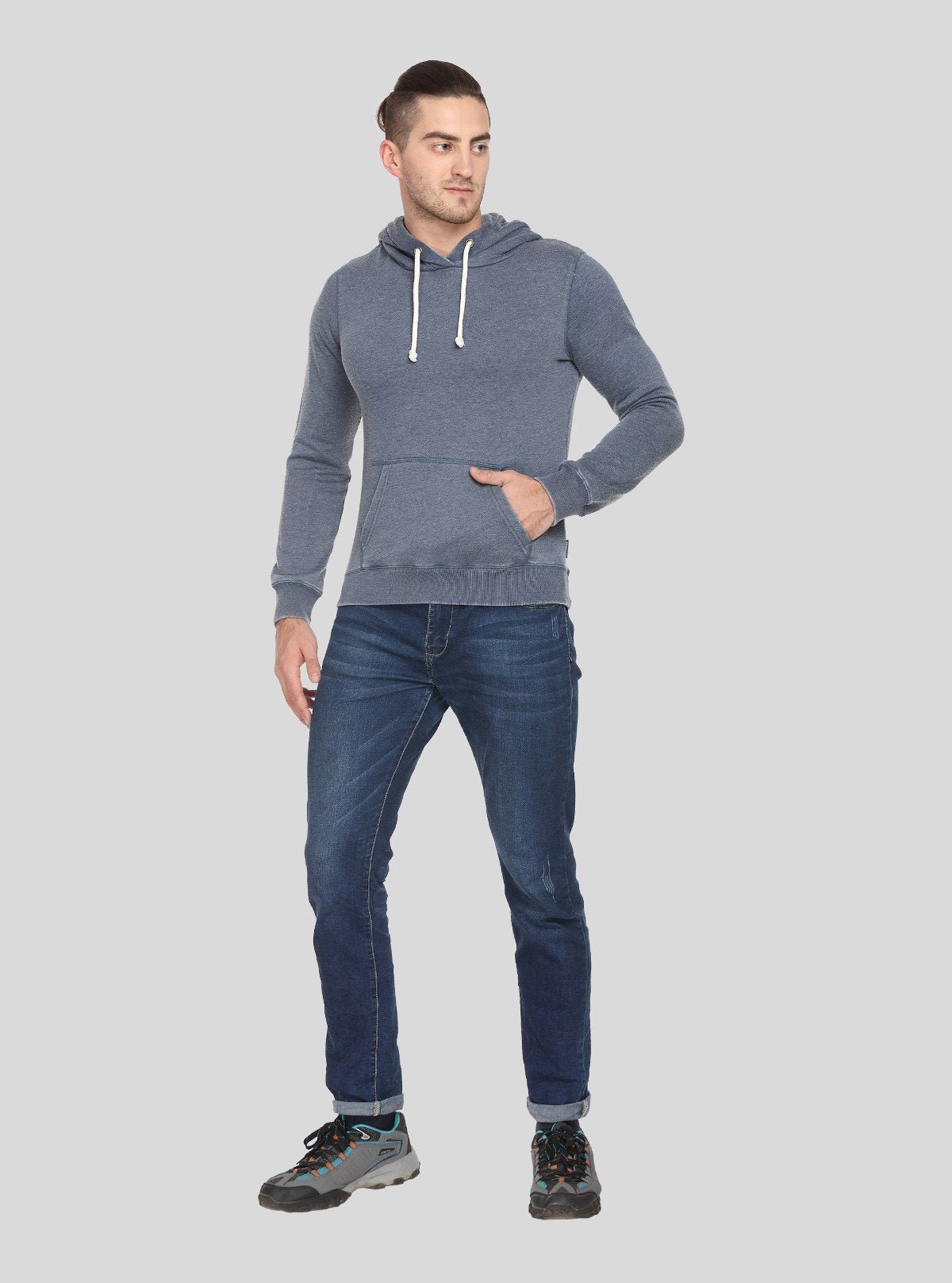 Men’s Dusted Blue Garment Dyed Sweatshirt – Vintage Tone, Modern Fit - Boer and Fitch