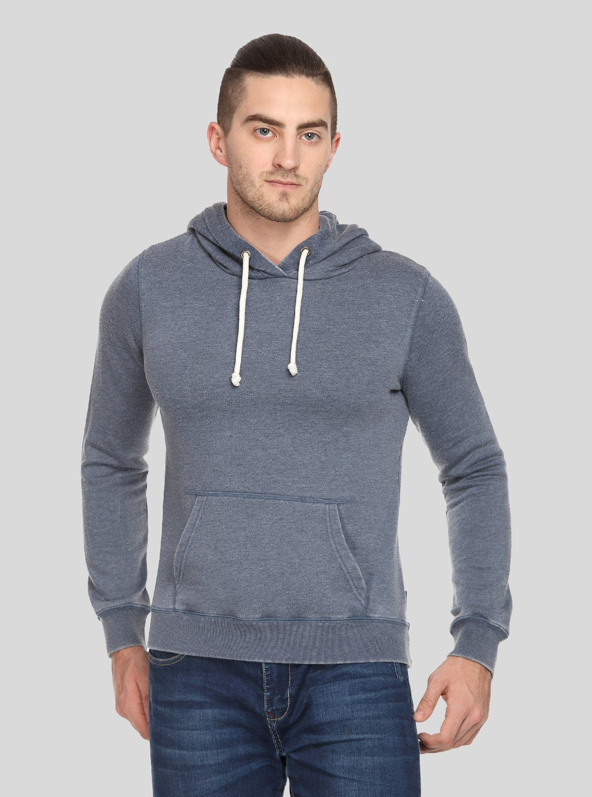 Men’s Dusted Blue Garment Dyed Sweatshirt – Vintage Tone, Modern Fit - Boer and Fitch