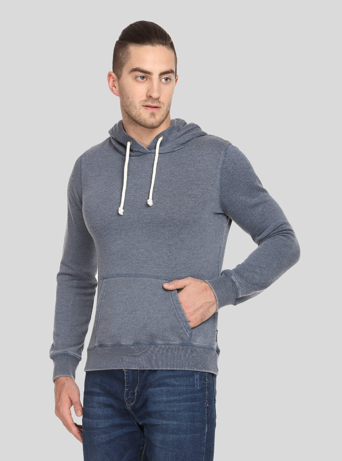 Men’s Dusted Blue Garment Dyed Sweatshirt – Vintage Tone, Modern Fit - Boer and Fitch