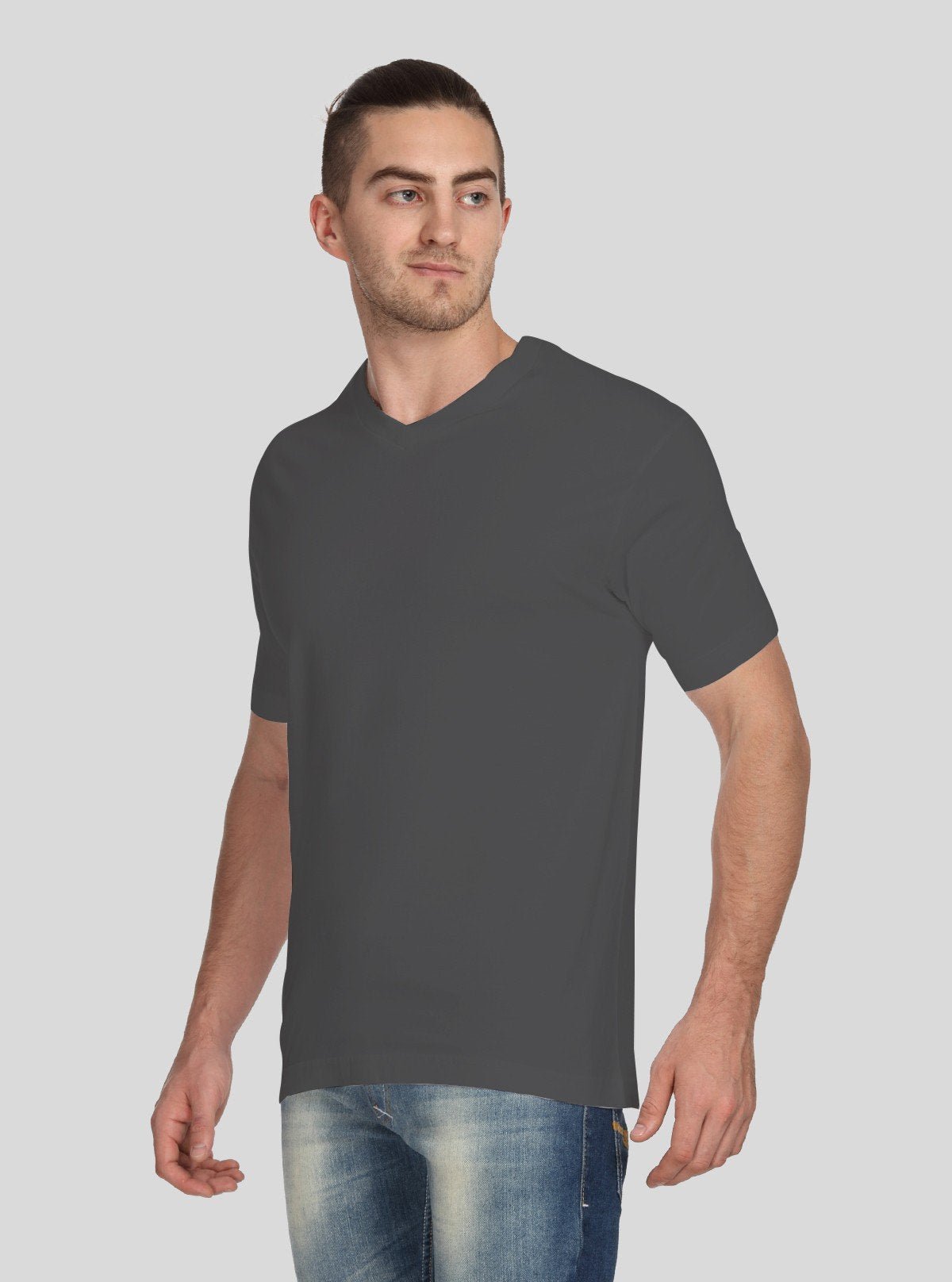 Men’s Dusted Grey V - Neck T-Shirt – Soft & Stylish | Boer & Fitch - Boer and Fitch
