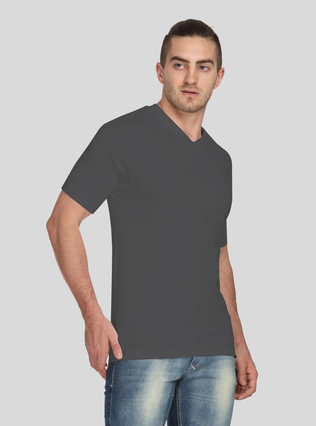 Men’s Dusted Grey V - Neck T-Shirt – Soft & Stylish | Boer & Fitch - Boer and Fitch