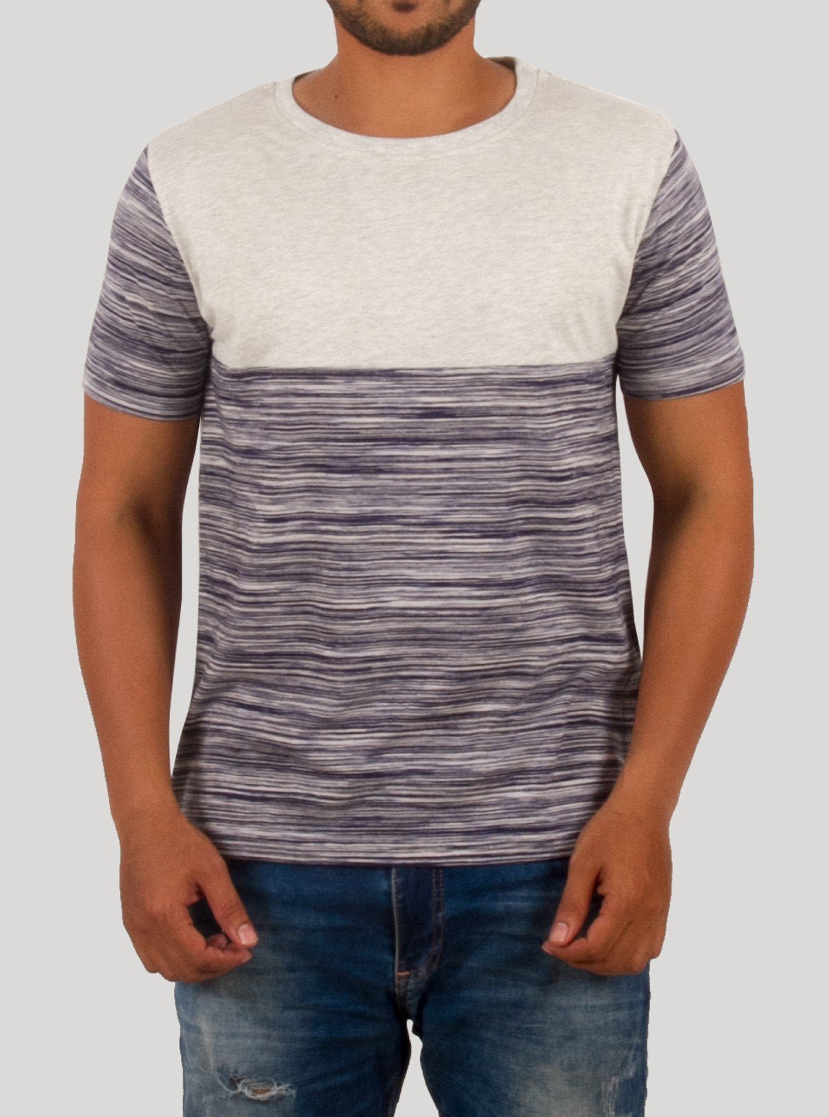 Men’s Ecru Pin Stripe Crew Neck T-Shirt – Stylish & Comfortable | Boer & Fitch - Boer and Fitch