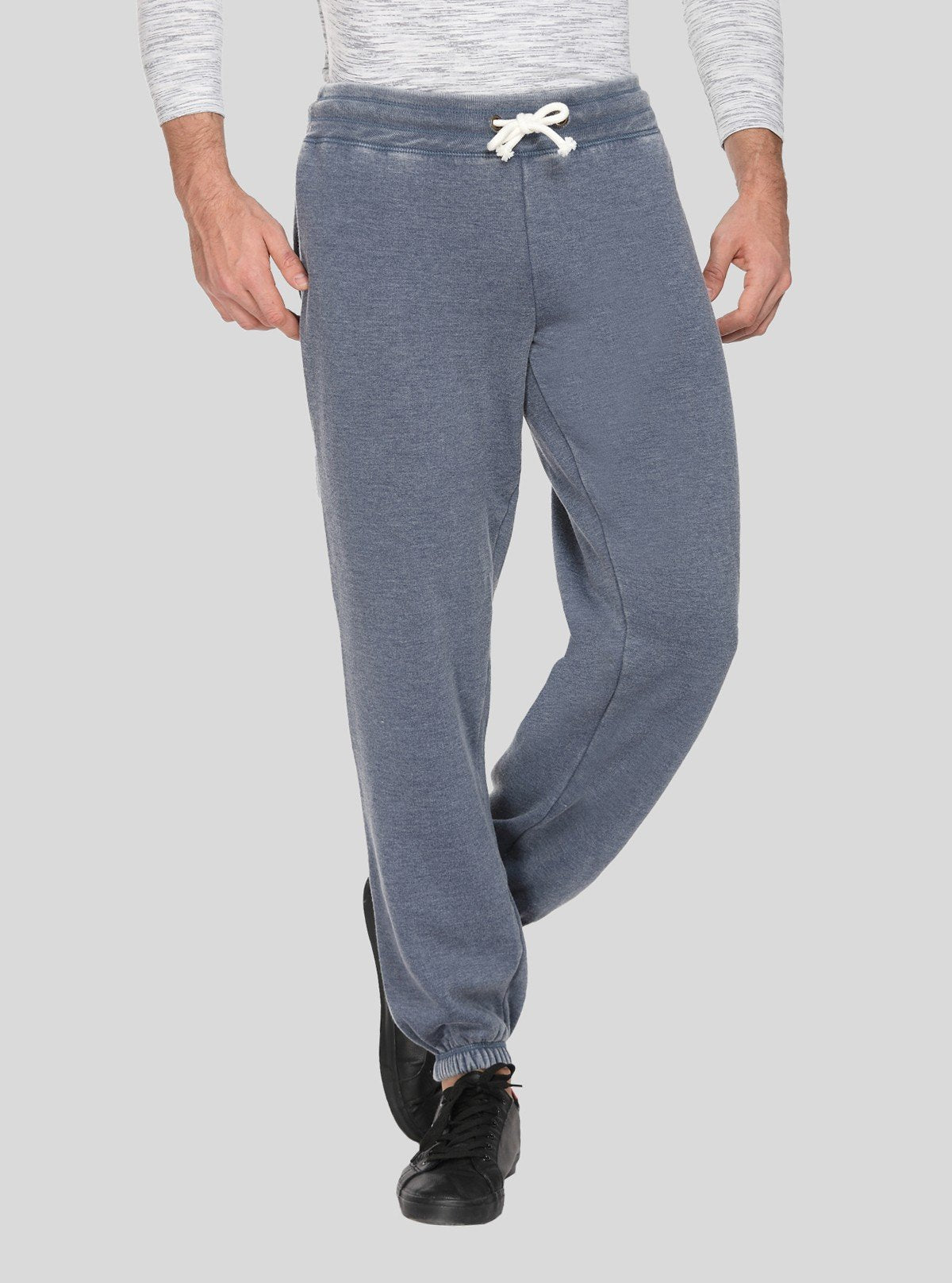 Men’s Faded Blue Cuffed Joggers – Vintage Style, Modern Comfort - Boer and Fitch