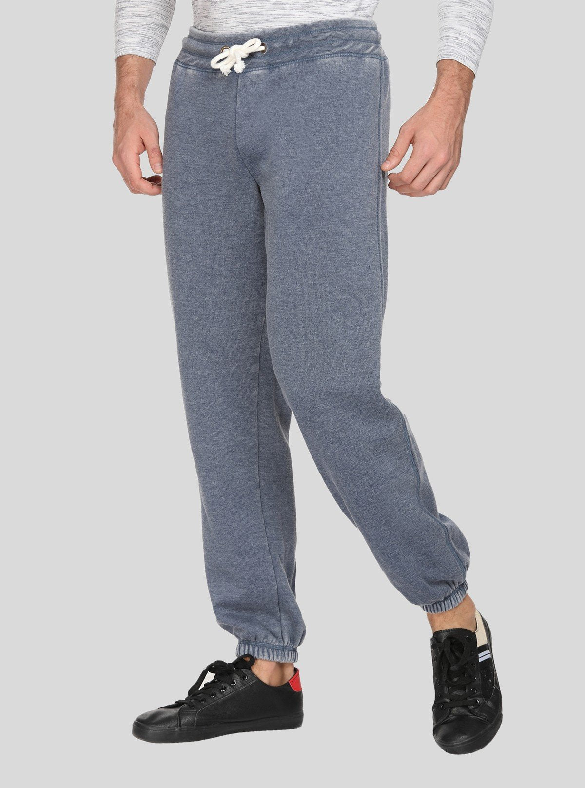 Men’s Faded Blue Cuffed Joggers – Vintage Style, Modern Comfort - Boer and Fitch