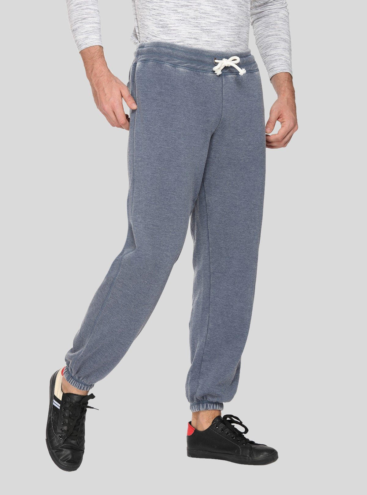 Men’s Faded Blue Cuffed Joggers – Vintage Style, Modern Comfort - Boer and Fitch