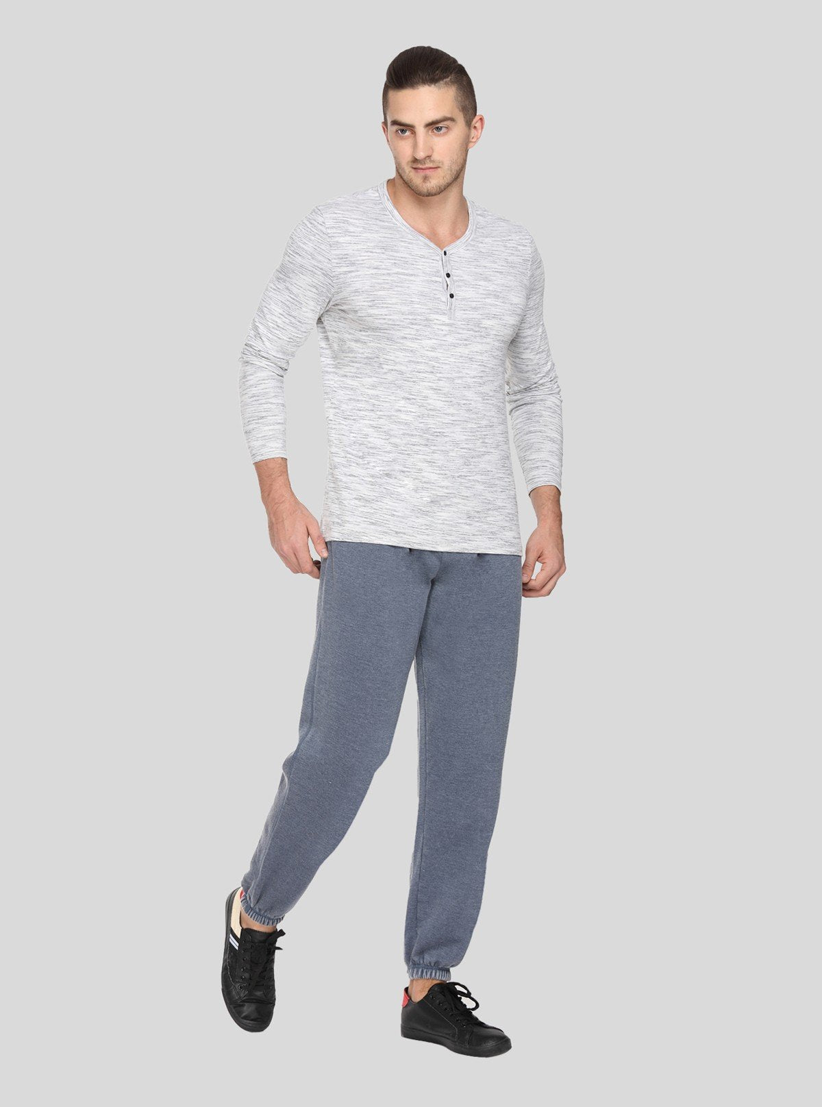 Men’s Faded Blue Cuffed Joggers – Vintage Style, Modern Comfort - Boer and Fitch