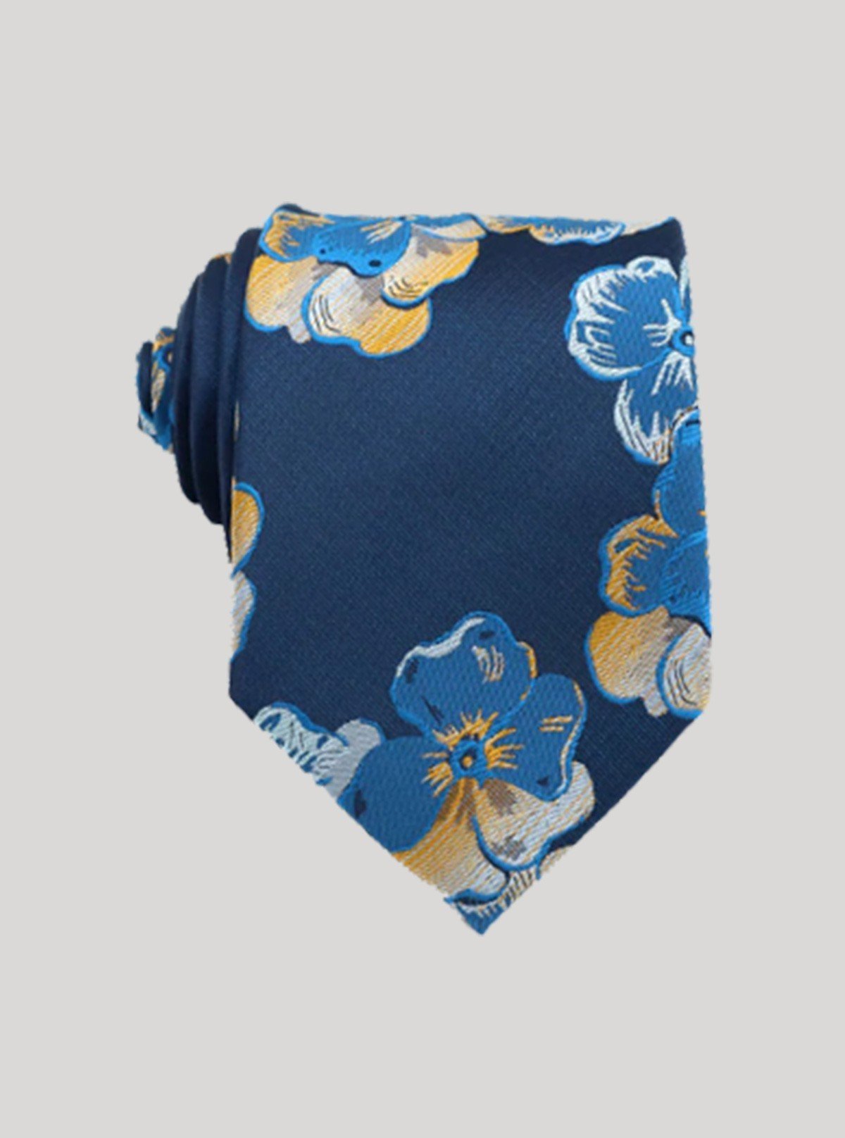 Men’s Floral Blue Neck Tie – Stylish Printed Tie by Boer and Fitch - Boer and Fitch