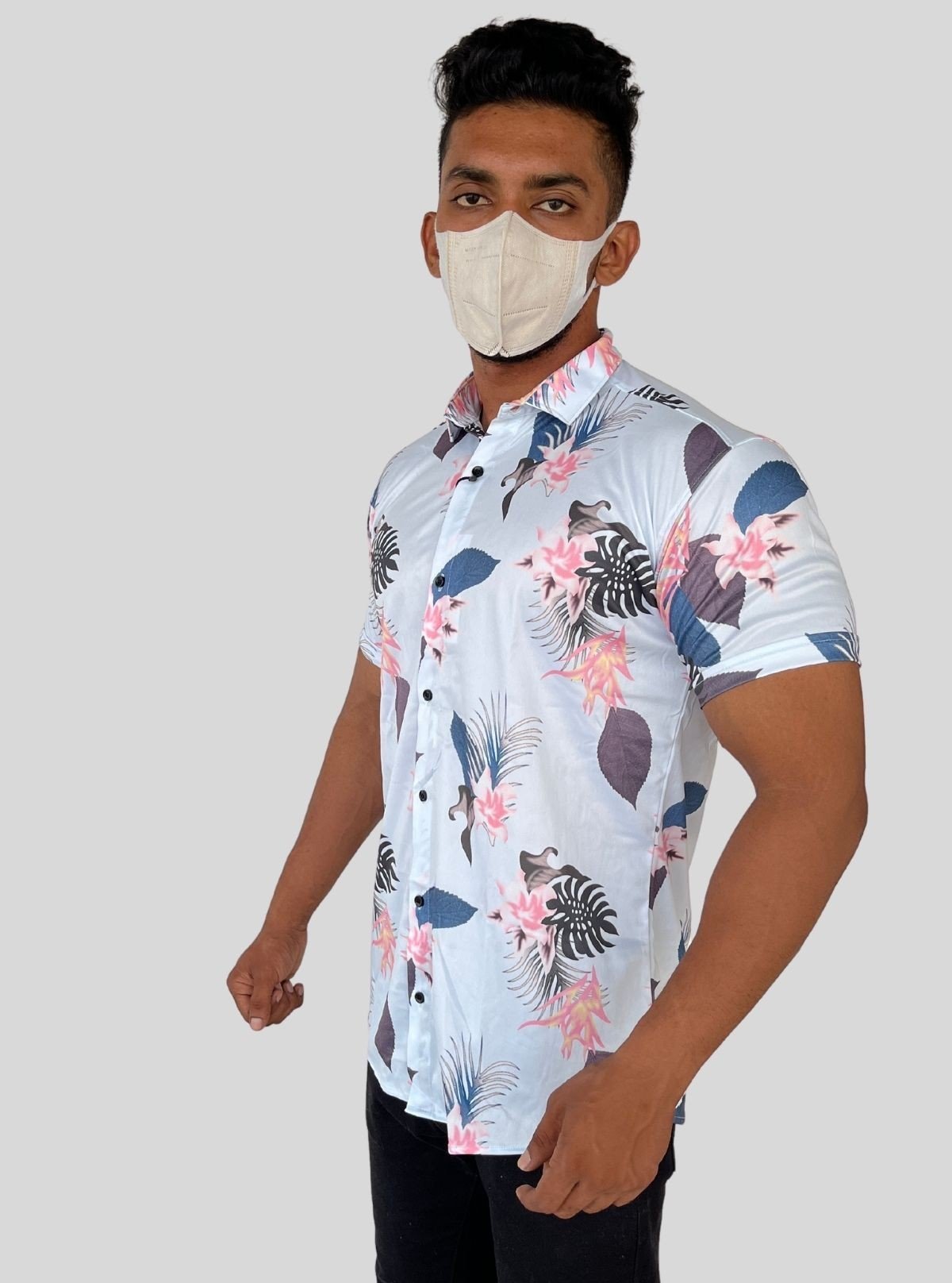 Men’s Floral Print Poly Shirt – Stylish Slim Fit Casual Shirt by Boer & Fitch - Boer and Fitch