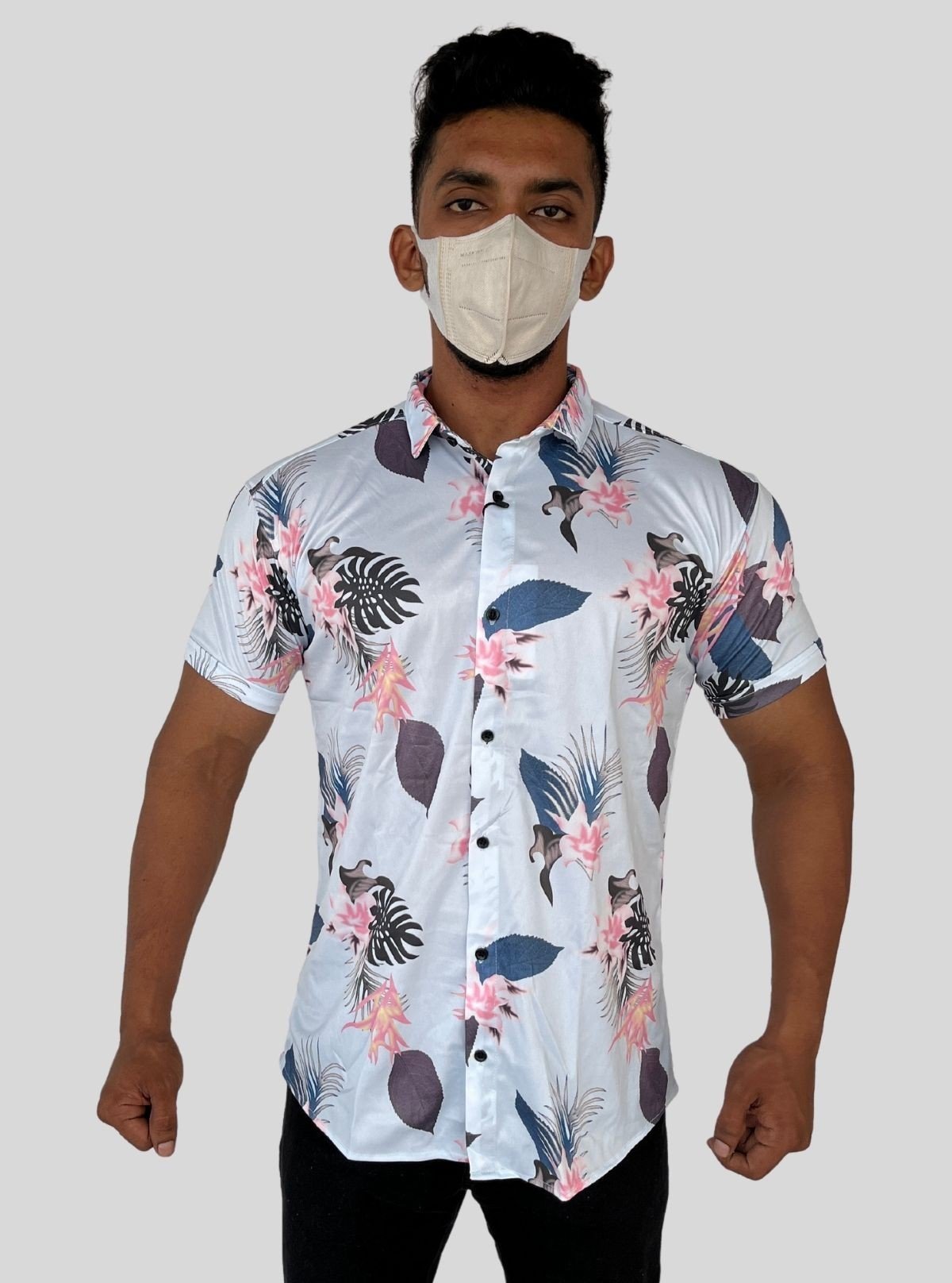 Men’s Floral Print Poly Shirt – Stylish Slim Fit Casual Shirt by Boer & Fitch - Boer and Fitch