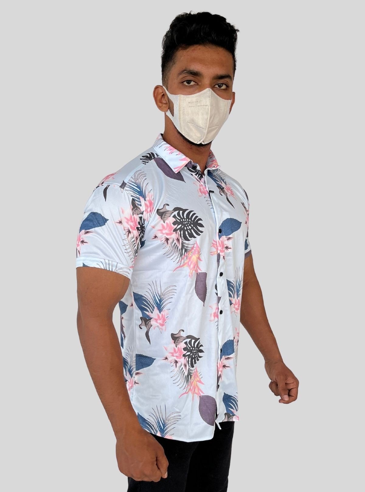 Men’s Floral Print Poly Shirt – Stylish Slim Fit Casual Shirt by Boer & Fitch - Boer and Fitch