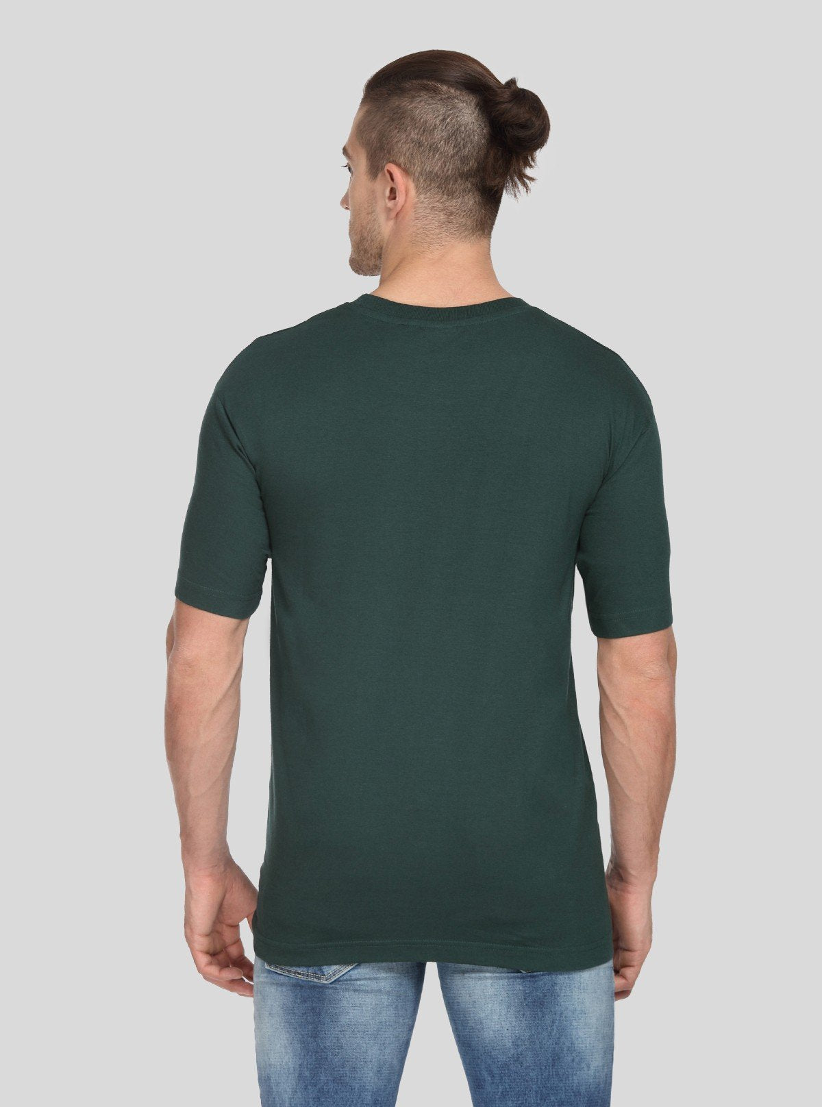 Men's Forest Green Basic Crew Neck T-Shirt – Rich Color, Everyday Comfort - Boer and Fitch