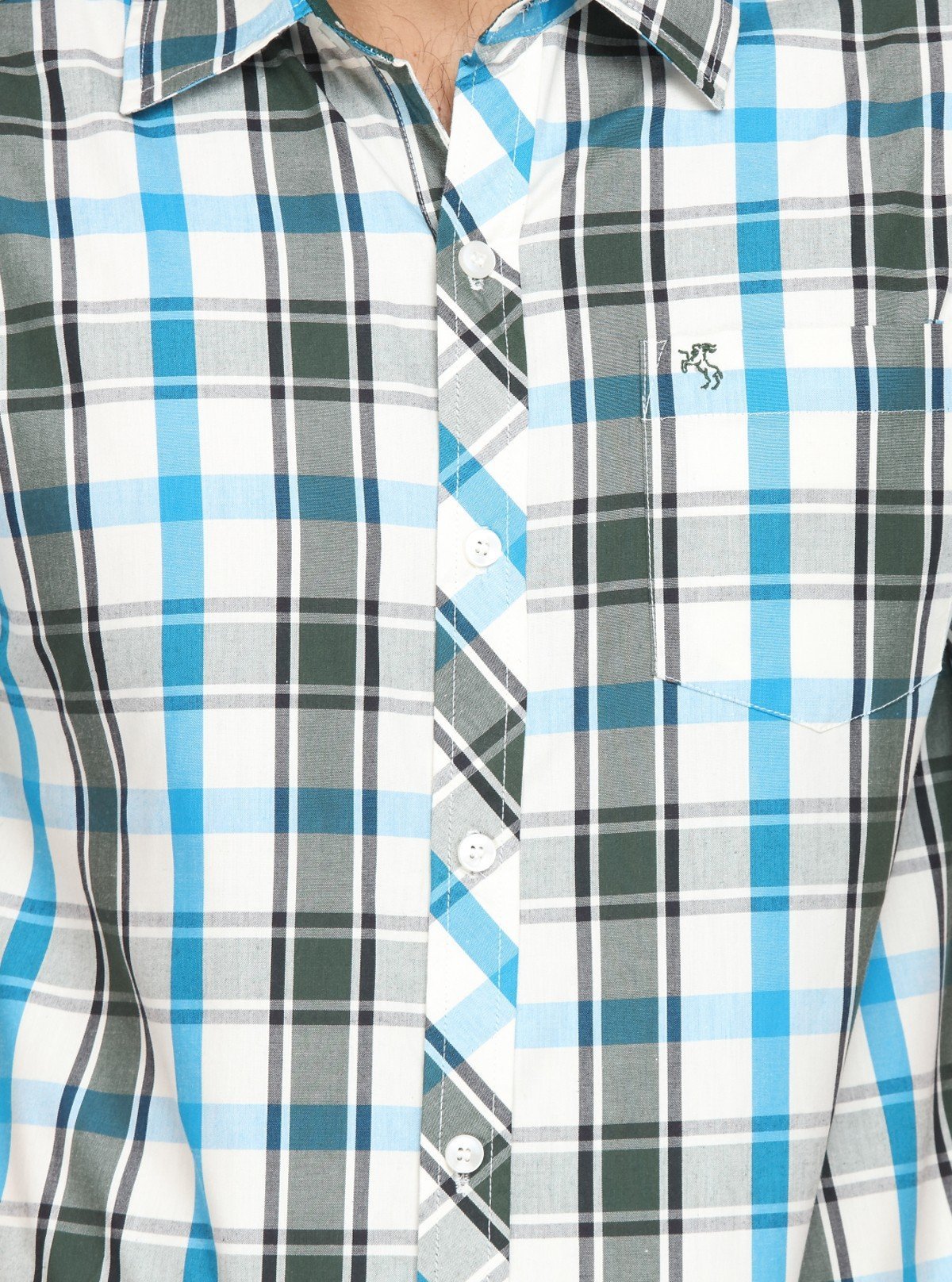 Men’s Green and Blue Checked Slim Fit Shirt – Smart Casual Staple by Boer & Fitch - Boer and Fitch