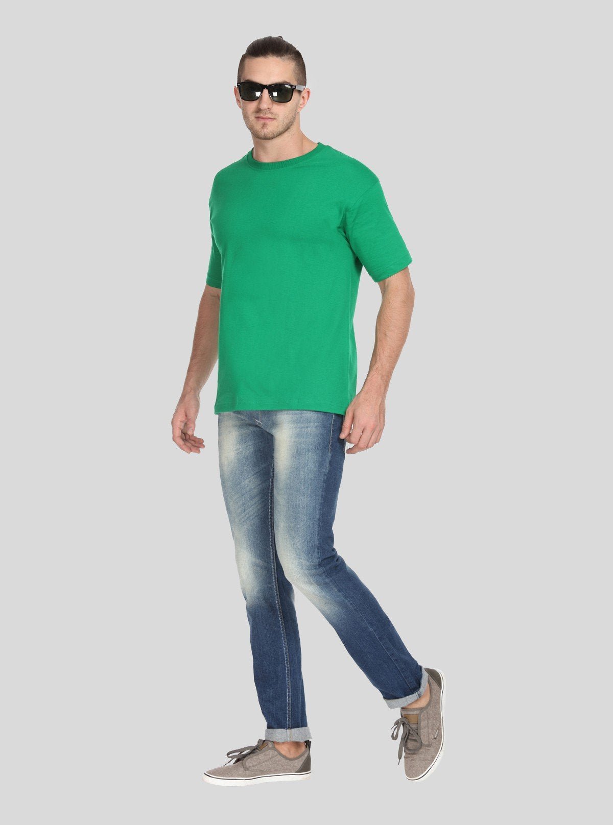 Men's Green Basic Crew Neck T-Shirt – Fresh, Versatile & Everyday Essential - Boer and Fitch