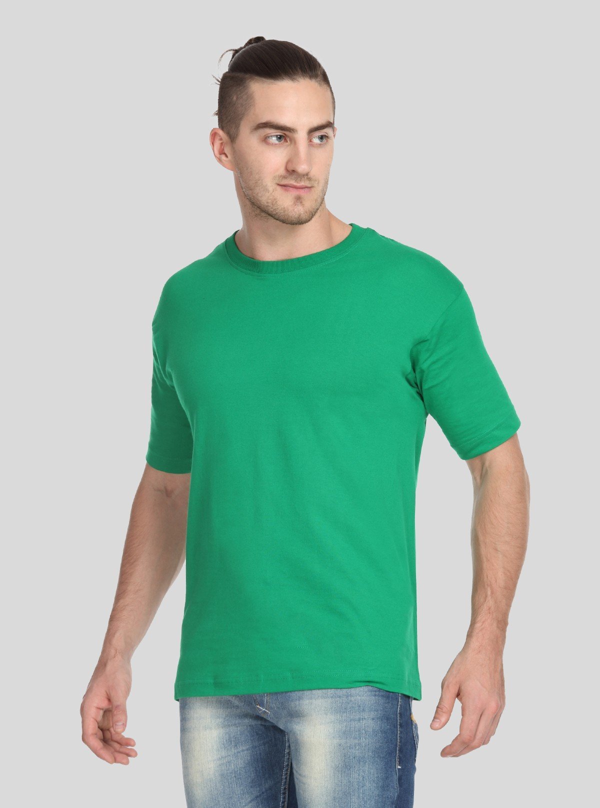 Men's Green Basic Crew Neck T-Shirt – Fresh, Versatile & Everyday Essential - Boer and Fitch