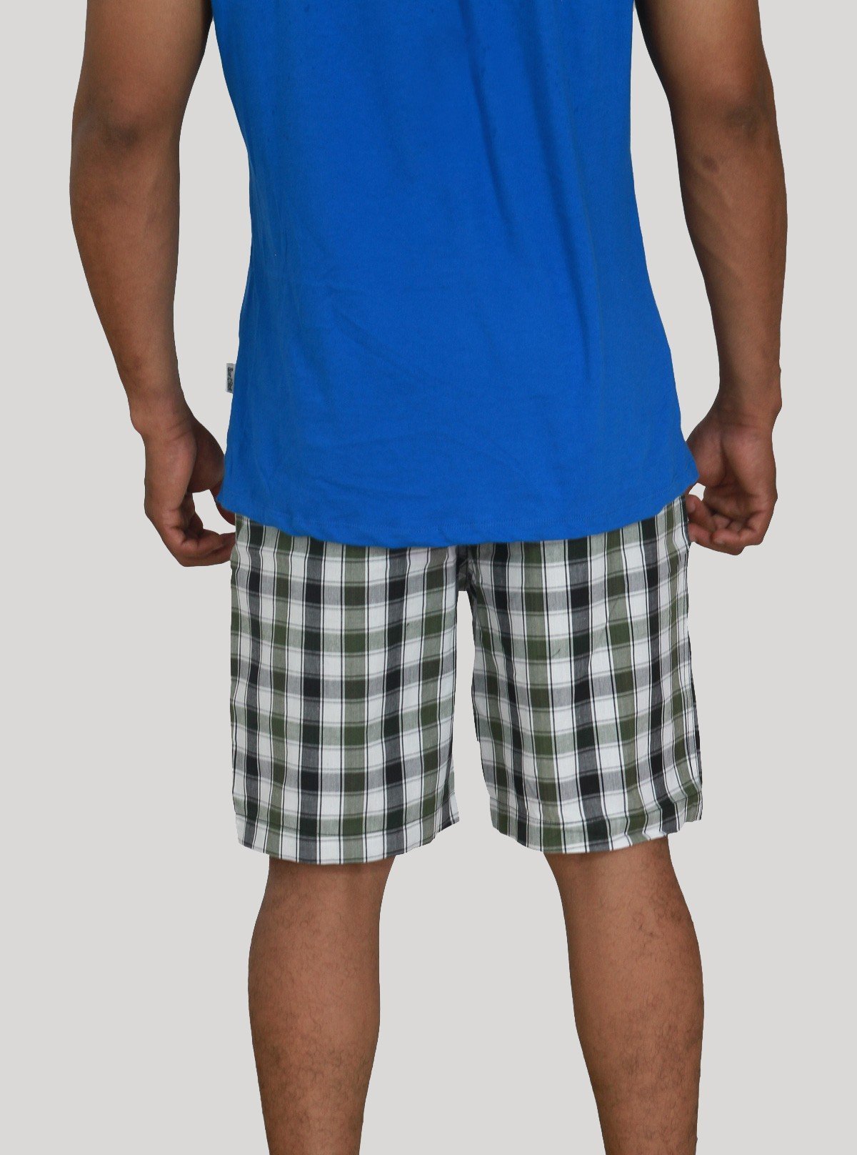 Men’s Green Checked Cotton Shorts – Trendy Casual Wear by Boer and Fitch - Boer and Fitch