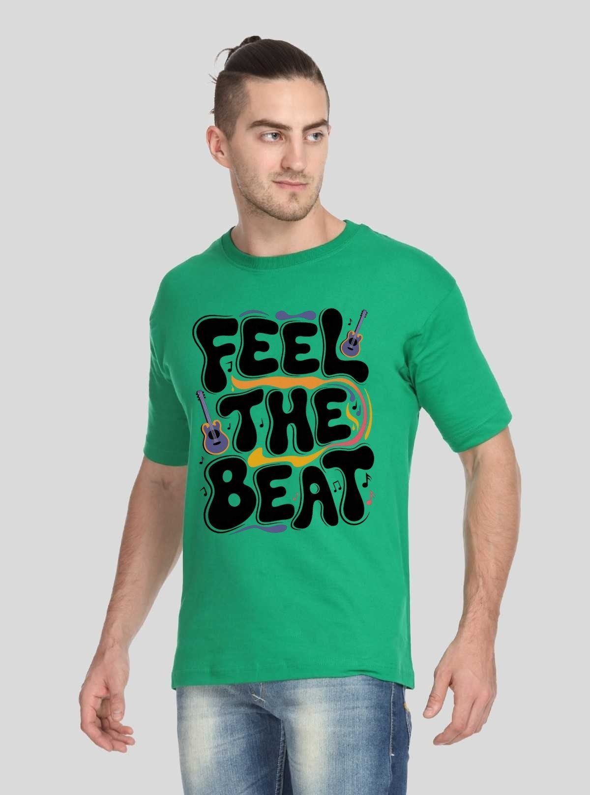 Men’s Green Printed Crew Neck T-Shirt – Bold Comfort for Everyday Style - Boer and Fitch