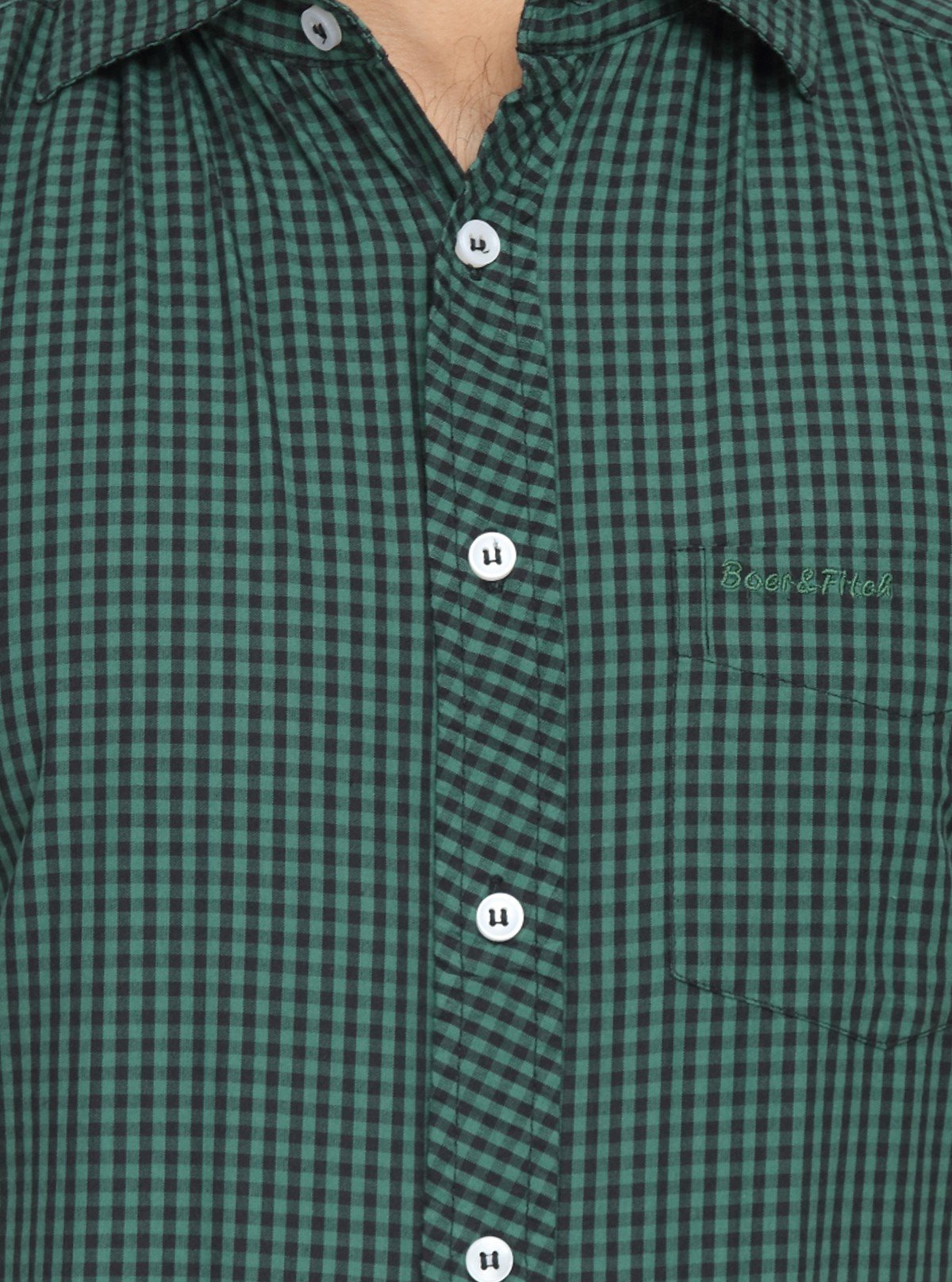 Men's Green Textured Shirt – Refined, Modern & Effortlessly Versatile - Boer and Fitch