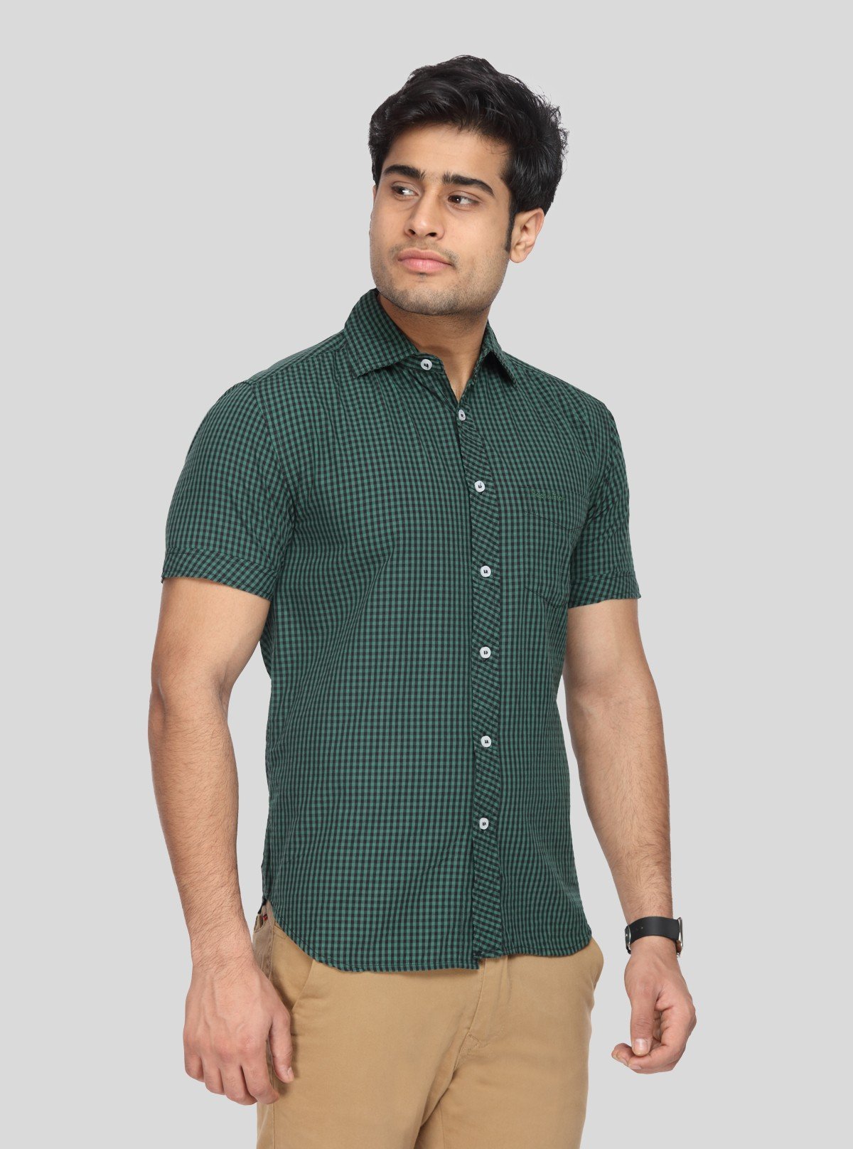 Men's Green Textured Shirt – Refined, Modern & Effortlessly Versatile - Boer and Fitch