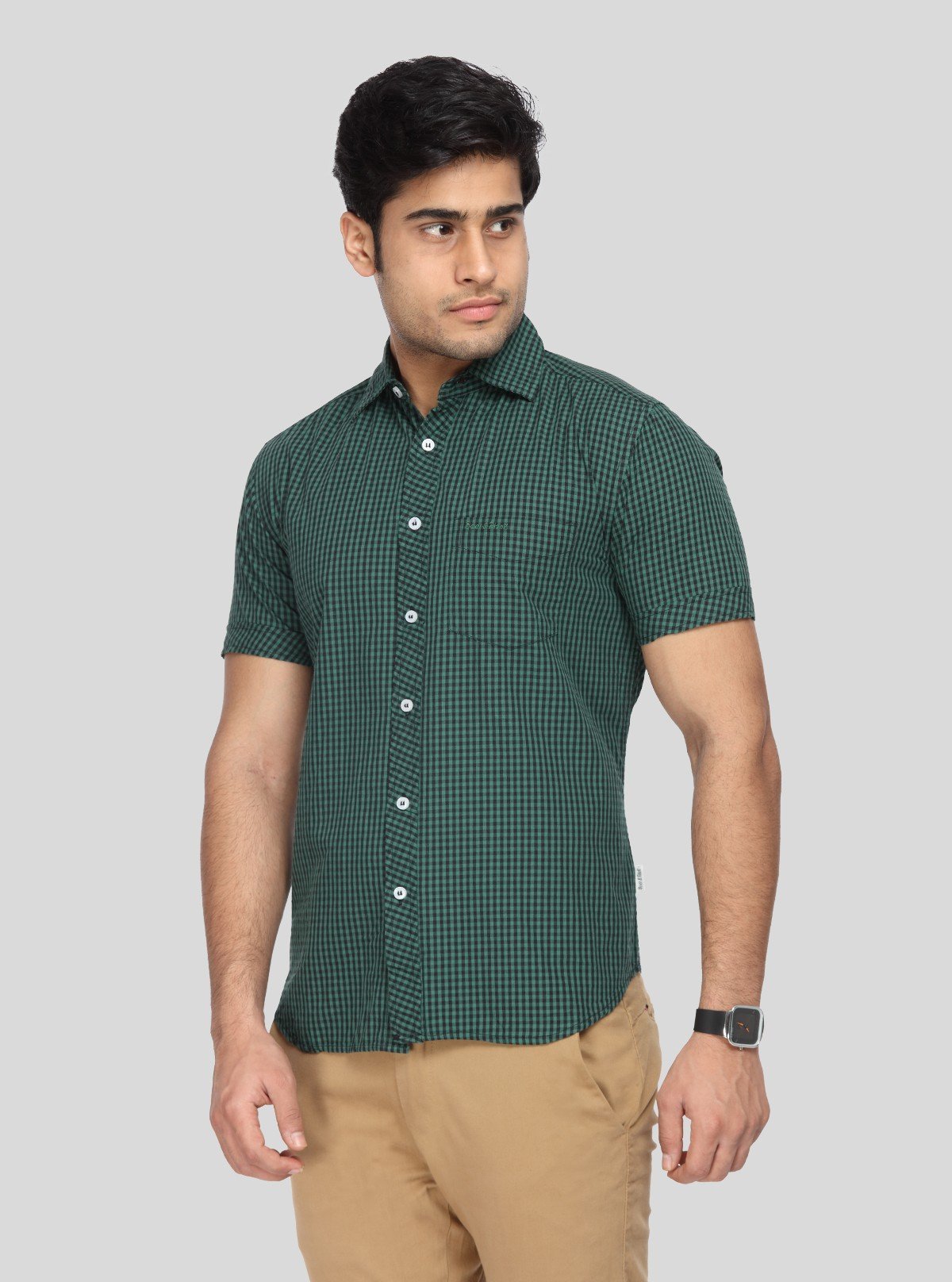 Men's Green Textured Shirt – Refined, Modern & Effortlessly Versatile - Boer and Fitch