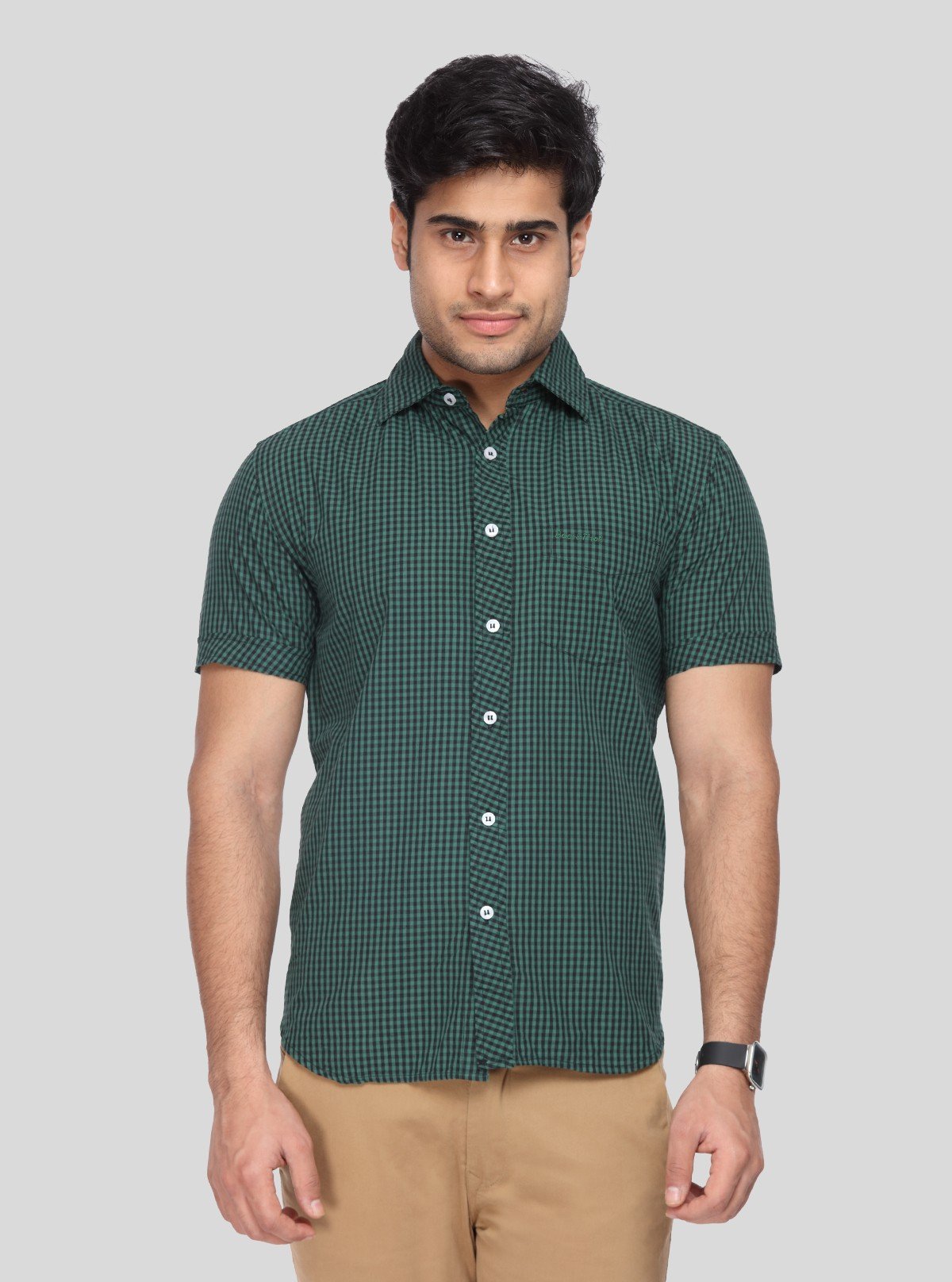 Men's Green Textured Shirt – Refined, Modern & Effortlessly Versatile - Boer and Fitch