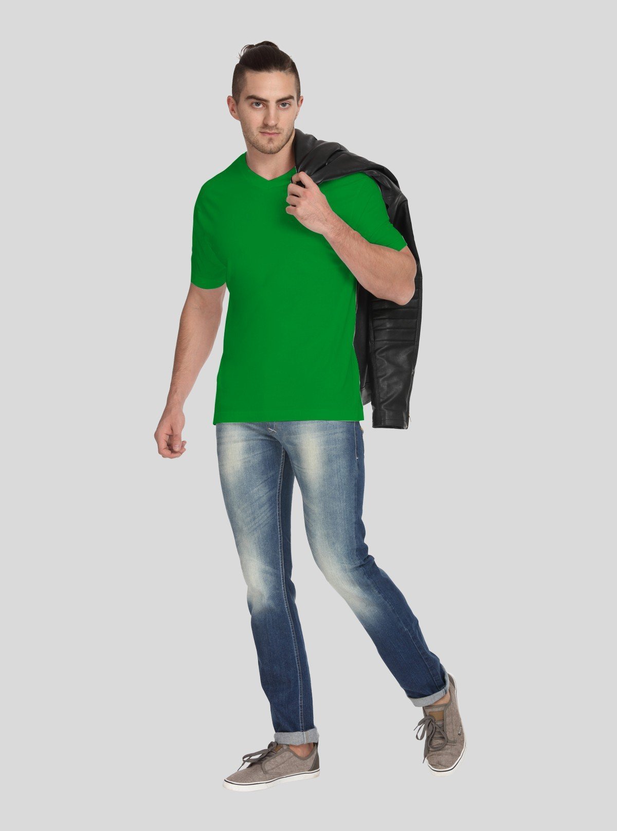 Men’s Green V - Neck T-Shirt – Stylish & Comfortable | Boer & Fitch - Boer and Fitch