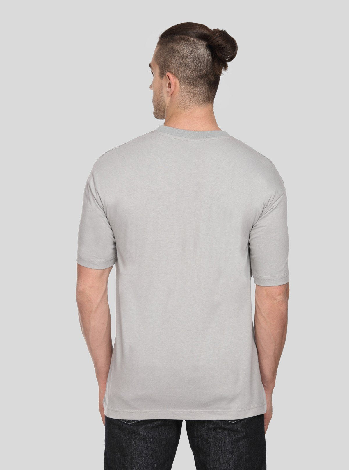 Men's Grey Basic Round Neck T-Shirt – Minimalist Style for Daily Comfort - Boer and Fitch
