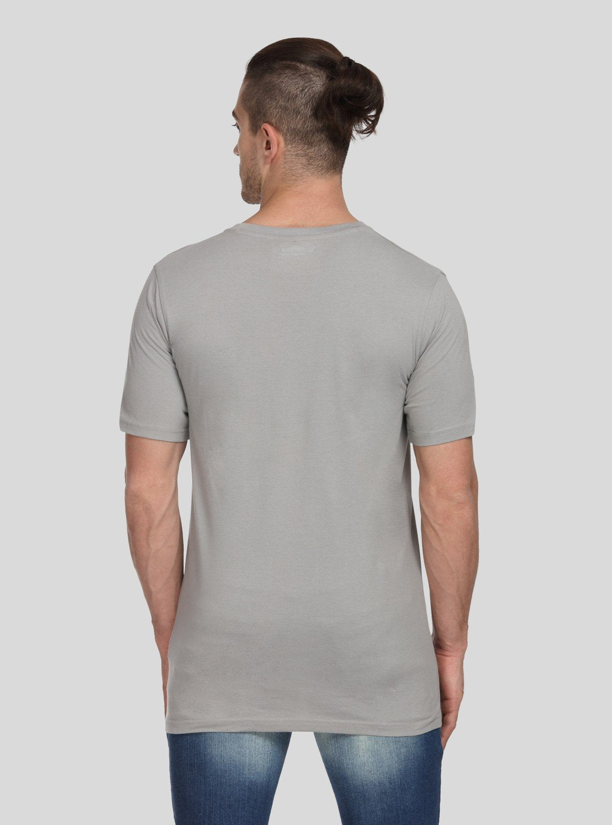 Men’s Grey Melange Basic V - Neck T-Shirt – Soft Cotton Everyday Essential - Boer and Fitch