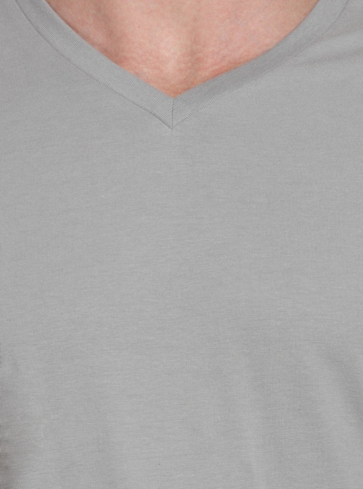 Men’s Grey Melange Basic V - Neck T-Shirt – Soft Cotton Everyday Essential - Boer and Fitch