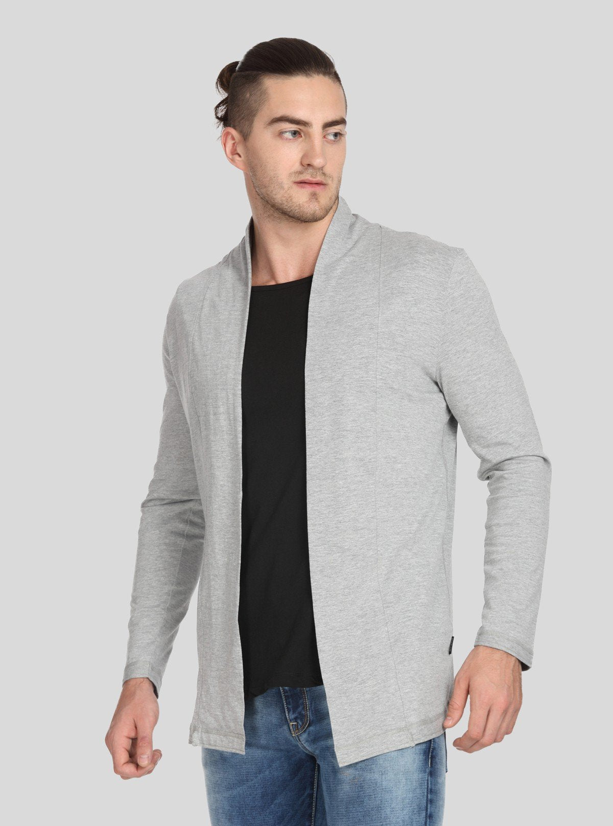 Men’s Grey Melange Cardigan – Classic Comfort with a Modern Edge - Boer and Fitch