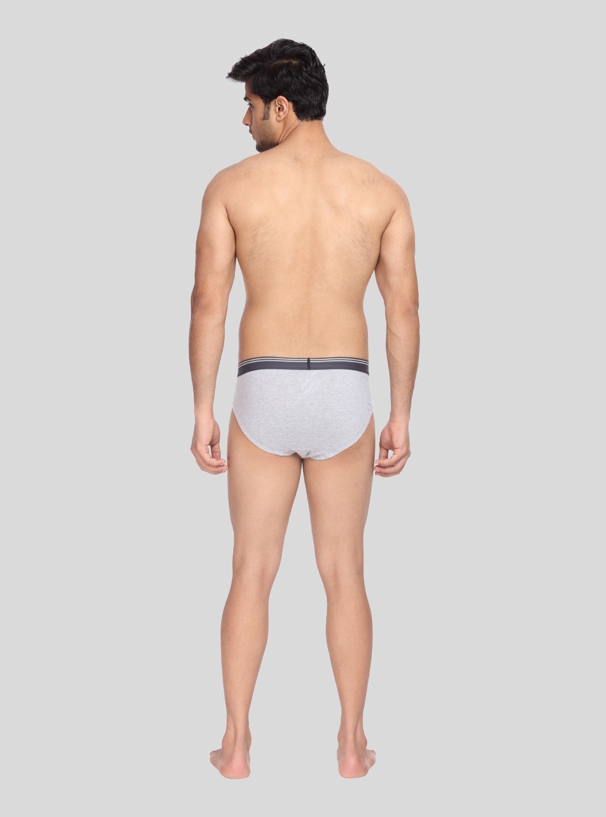 Men’s Grey Melange Cotton Brief – Soft, Breathable Comfort - Boer and Fitch