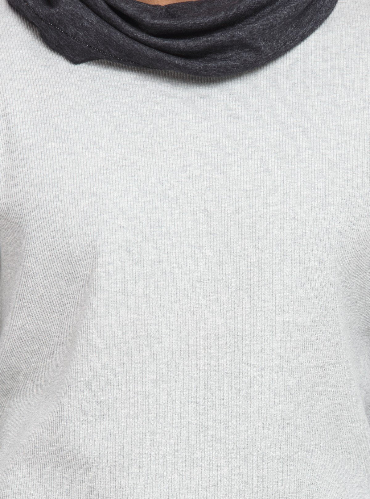 Men’s Grey Melange Cowl Neck Sweatshirt – Modern Comfort with Urban Edge - Boer and Fitch