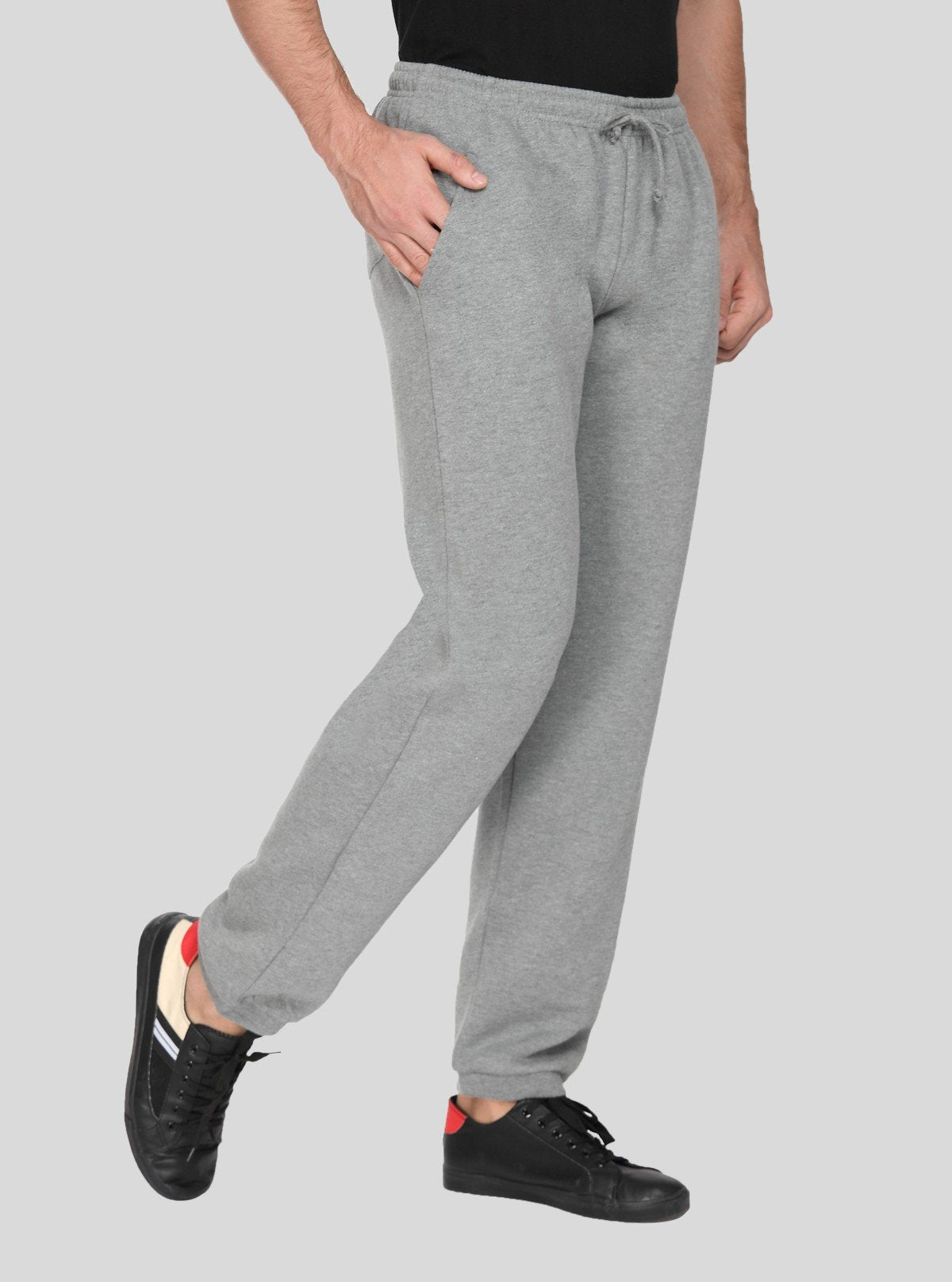 Men’s Grey Melange Cuffed Joggers – Classic Comfort with Urban Edge - Boer and Fitch