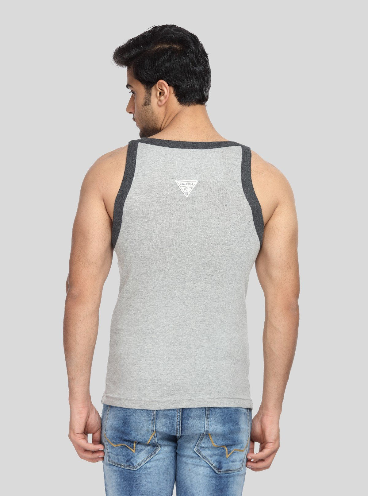 Men's Grey Melange Gym Vest – Lightweight, Stretch - Fit Training Apparel - Boer and Fitch