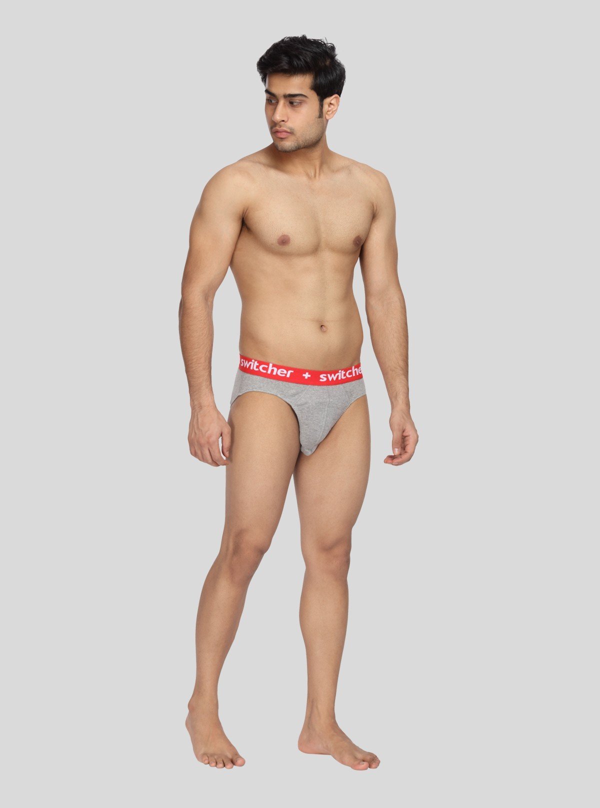 Men’s Grey Melange Modern Banded Brief – Stretch Cotton Fit - Boer and Fitch