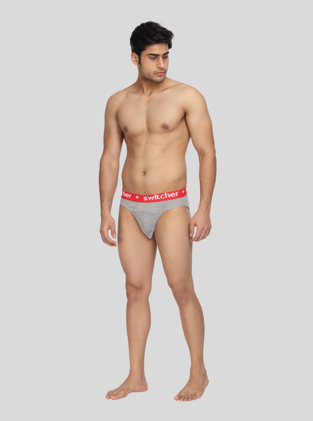 Men’s Grey Melange Modern Banded Brief – Stretch Cotton Fit - Boer and Fitch