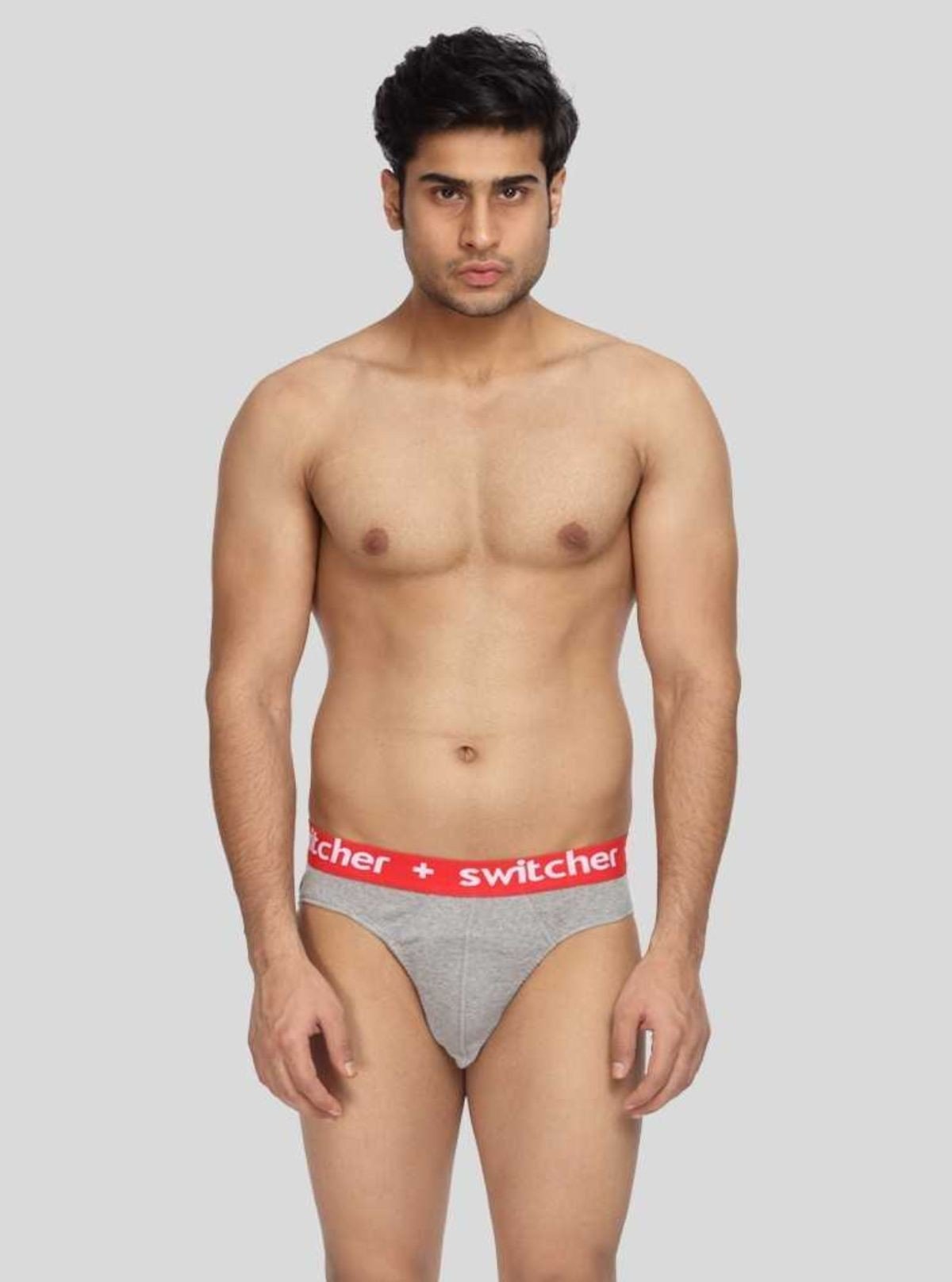 Men’s Grey Melange Modern Banded Brief – Stretch Cotton Fit - Boer and Fitch