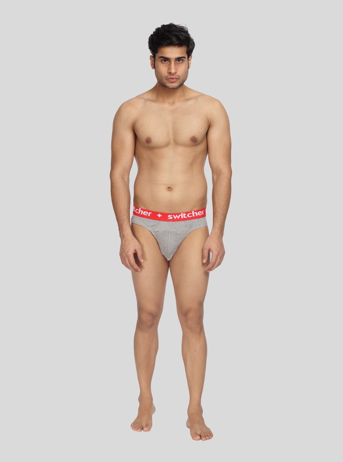 Men’s Grey Melange Modern Banded Brief – Stretch Cotton Fit - Boer and Fitch