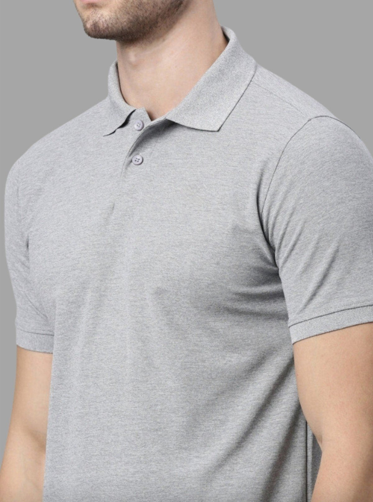 Men’s Grey Melange Polo T-Shirt – Effortless Style in Everyday Comfort - Boer and Fitch