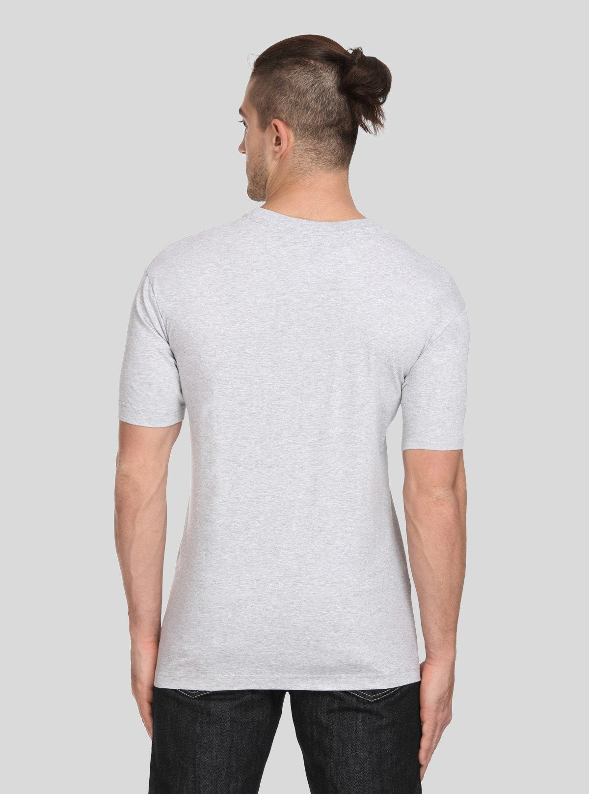 Men’s Grey Melange Vintage Print T-Shirt – Retro Look, Modern Comfort - Boer and Fitch