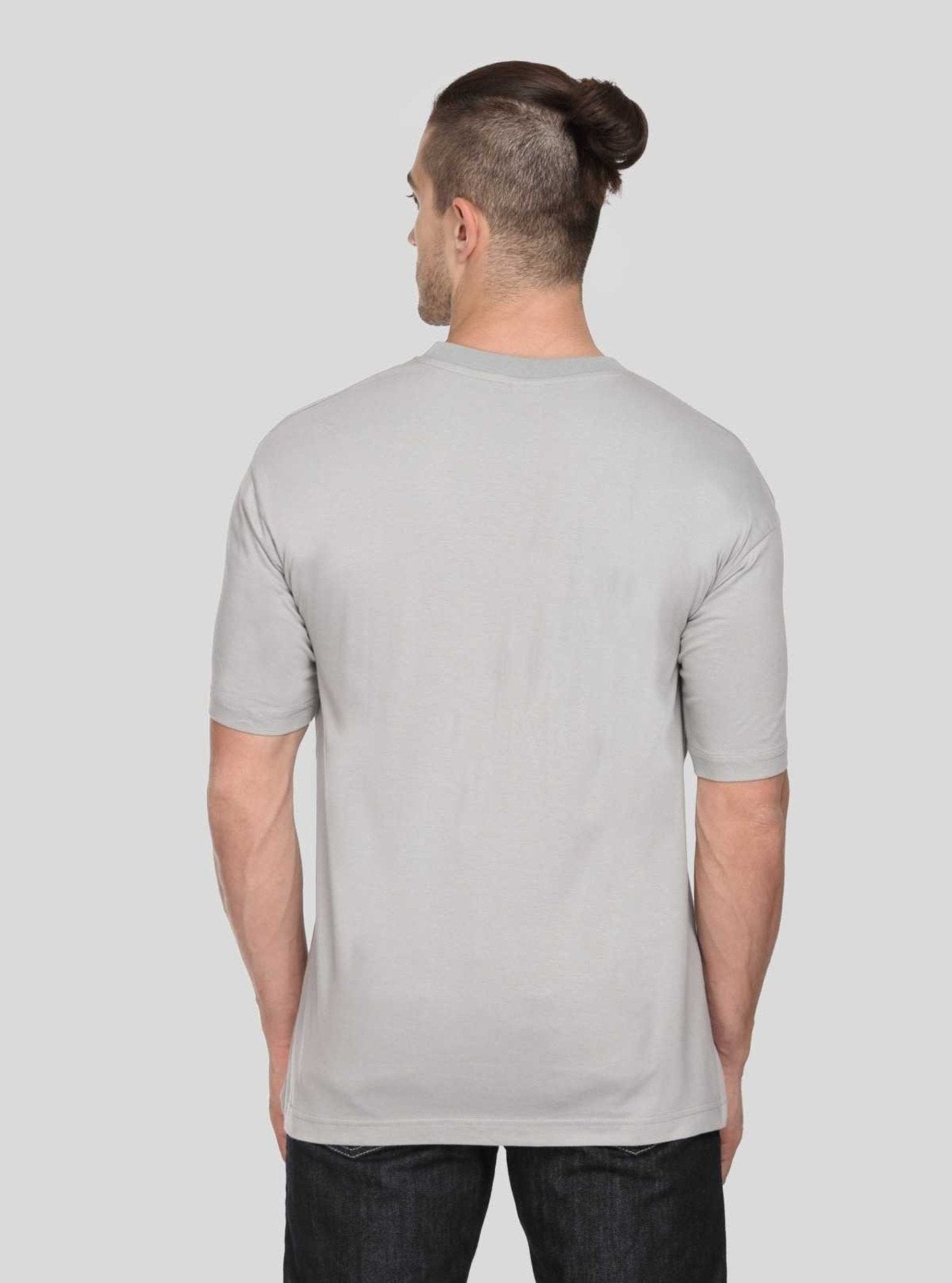 Men’s Grey Printed T-Shirt – Soft Cotton Crew Neck Graphic Tee - Boer and Fitch
