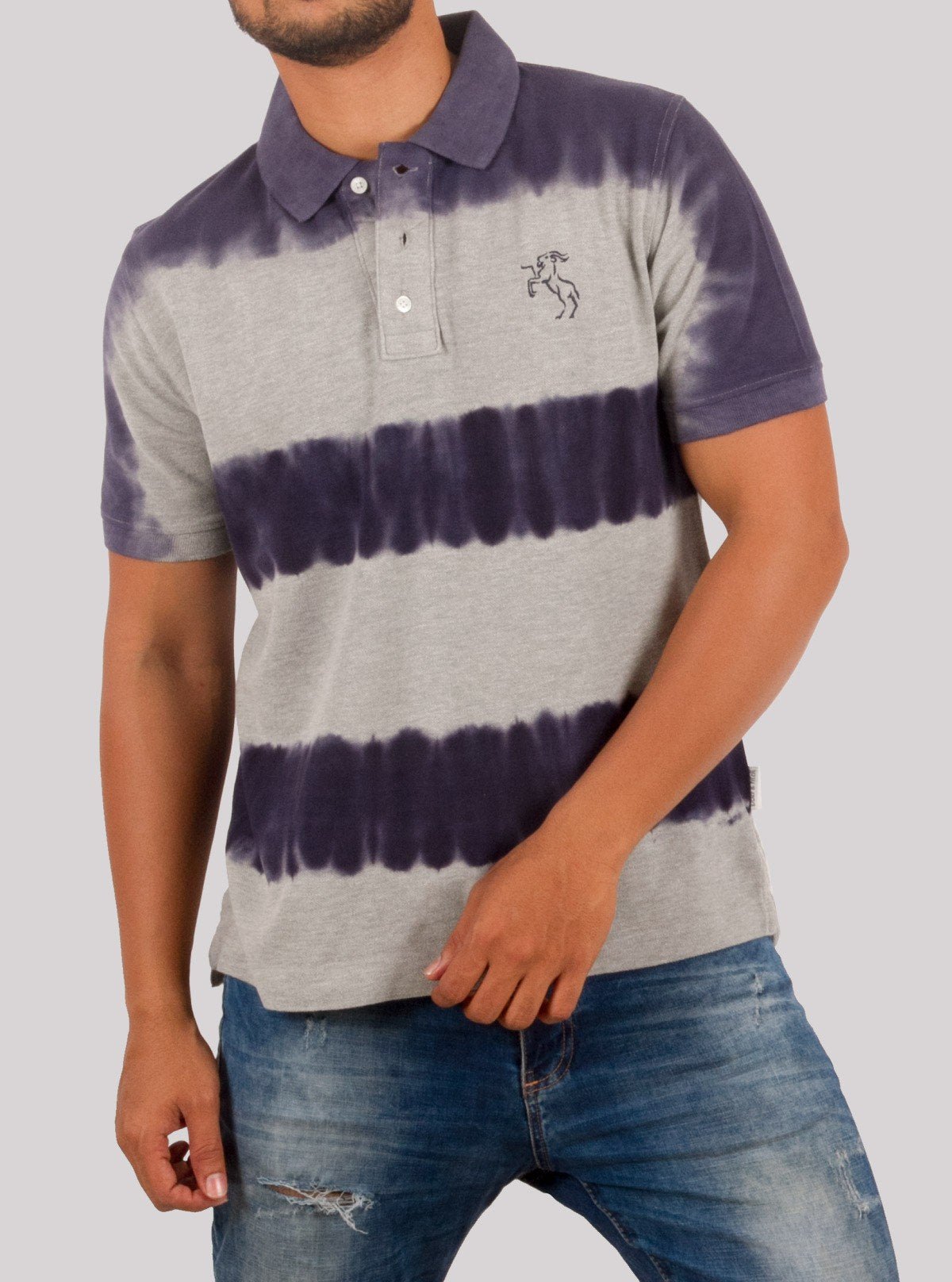 Men’s Grey Tie & Dye Polo T-Shirt – Trendy & Comfortable | Boer & Fitch - Boer and Fitch