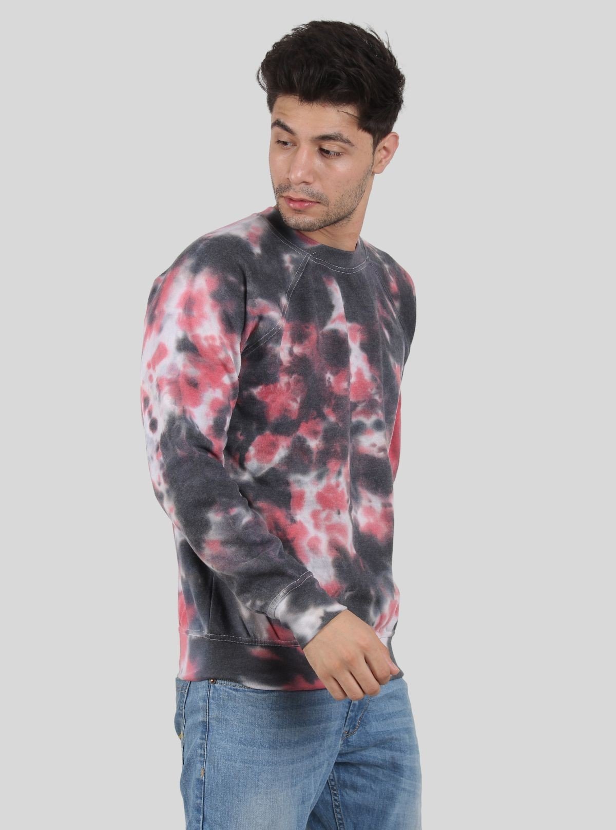 Men’s Grey Tie - Dye Sweatshirt – Urban Edge Meets Everyday Comfort - Boer and Fitch