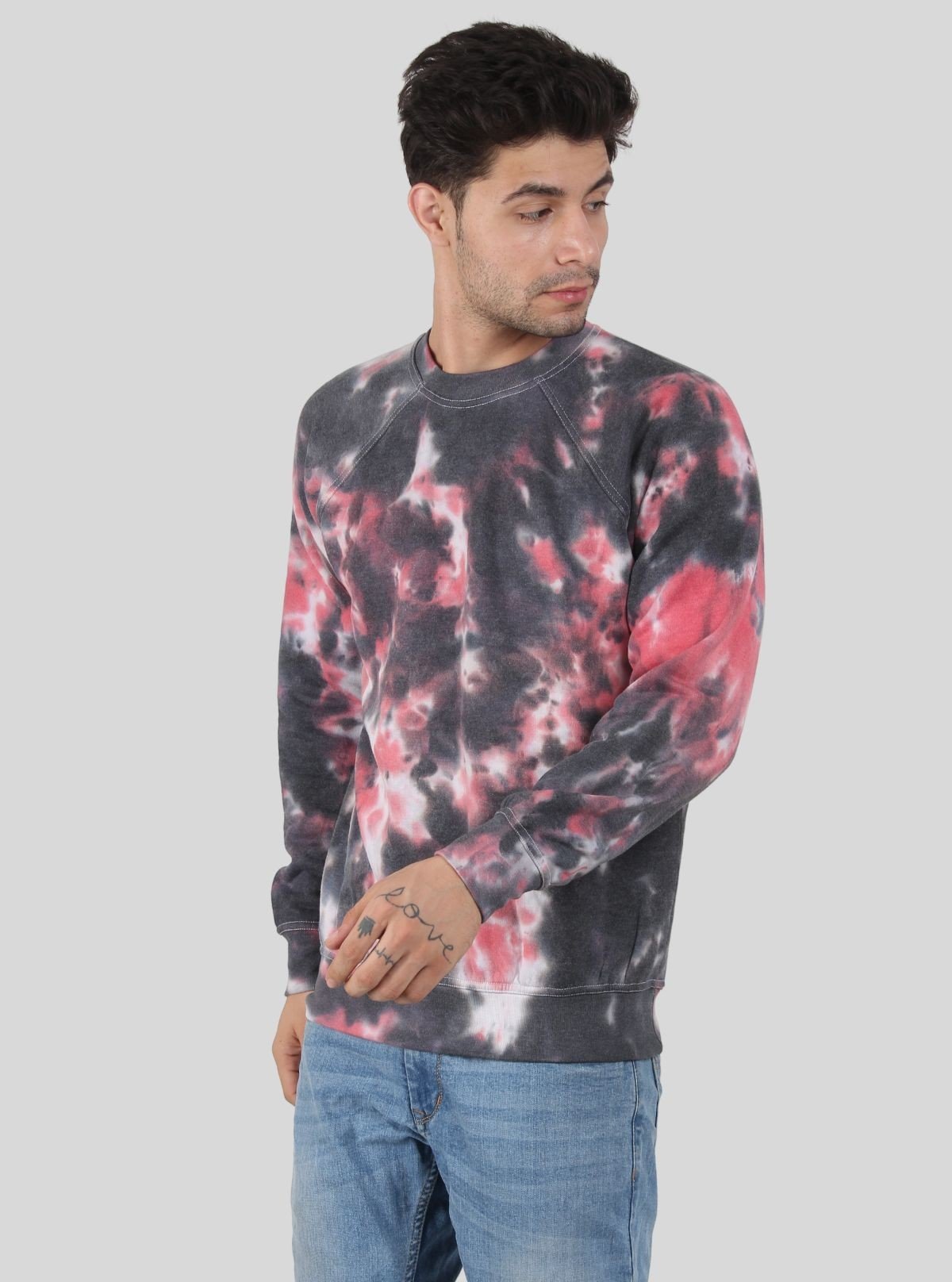 Men’s Grey Tie - Dye Sweatshirt – Urban Edge Meets Everyday Comfort - Boer and Fitch